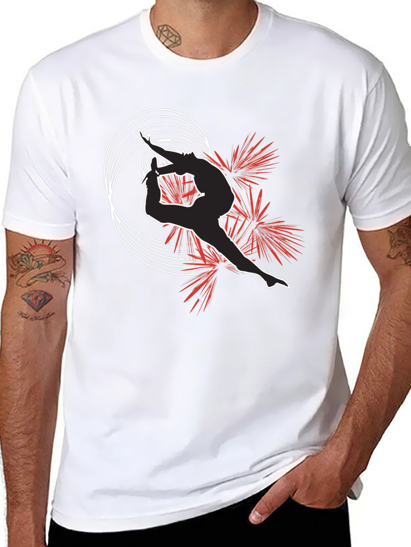 Stylish Acrobatics T-Shirt - Black