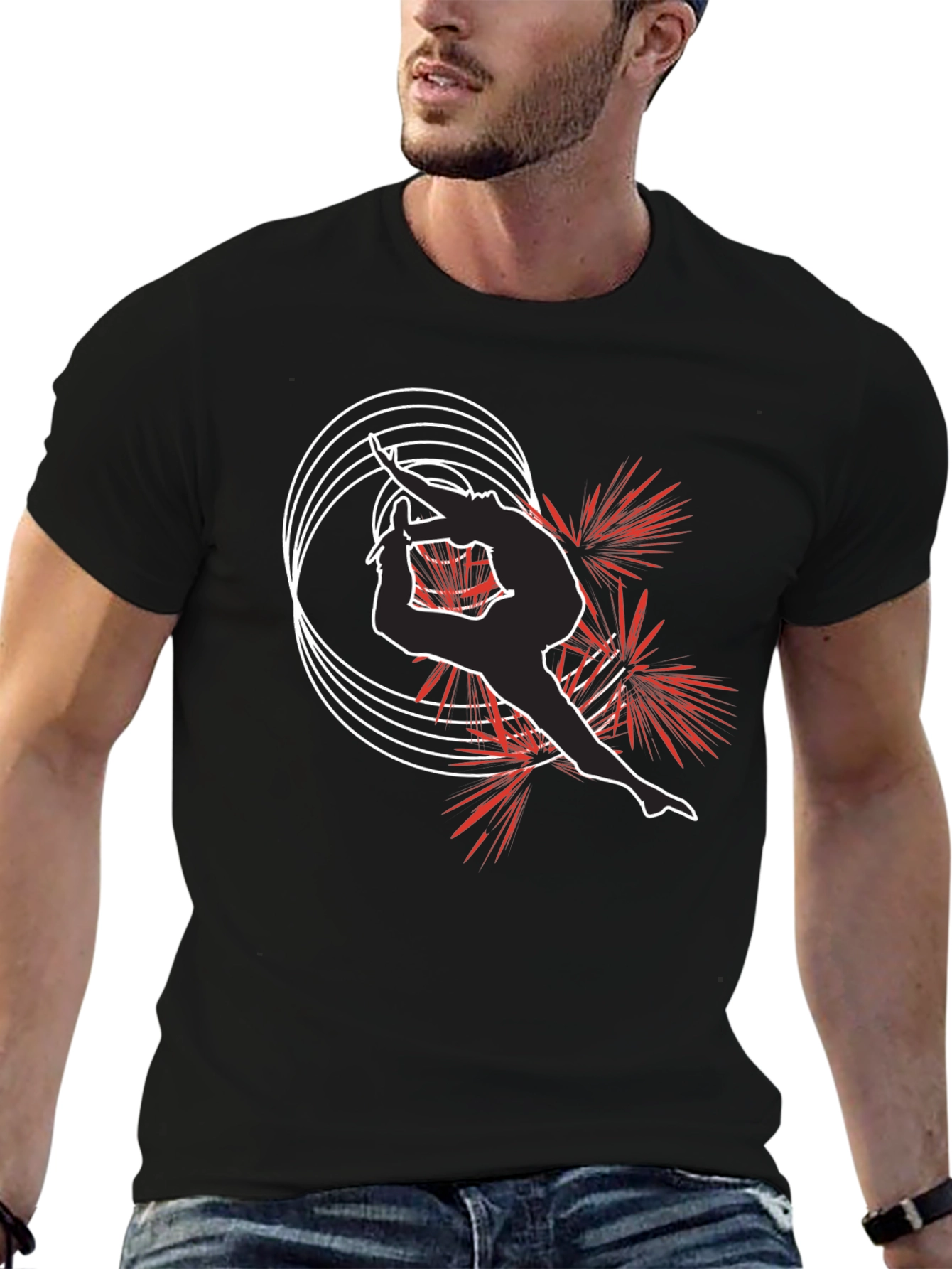 Stylish Acrobatics T-Shirt - Black