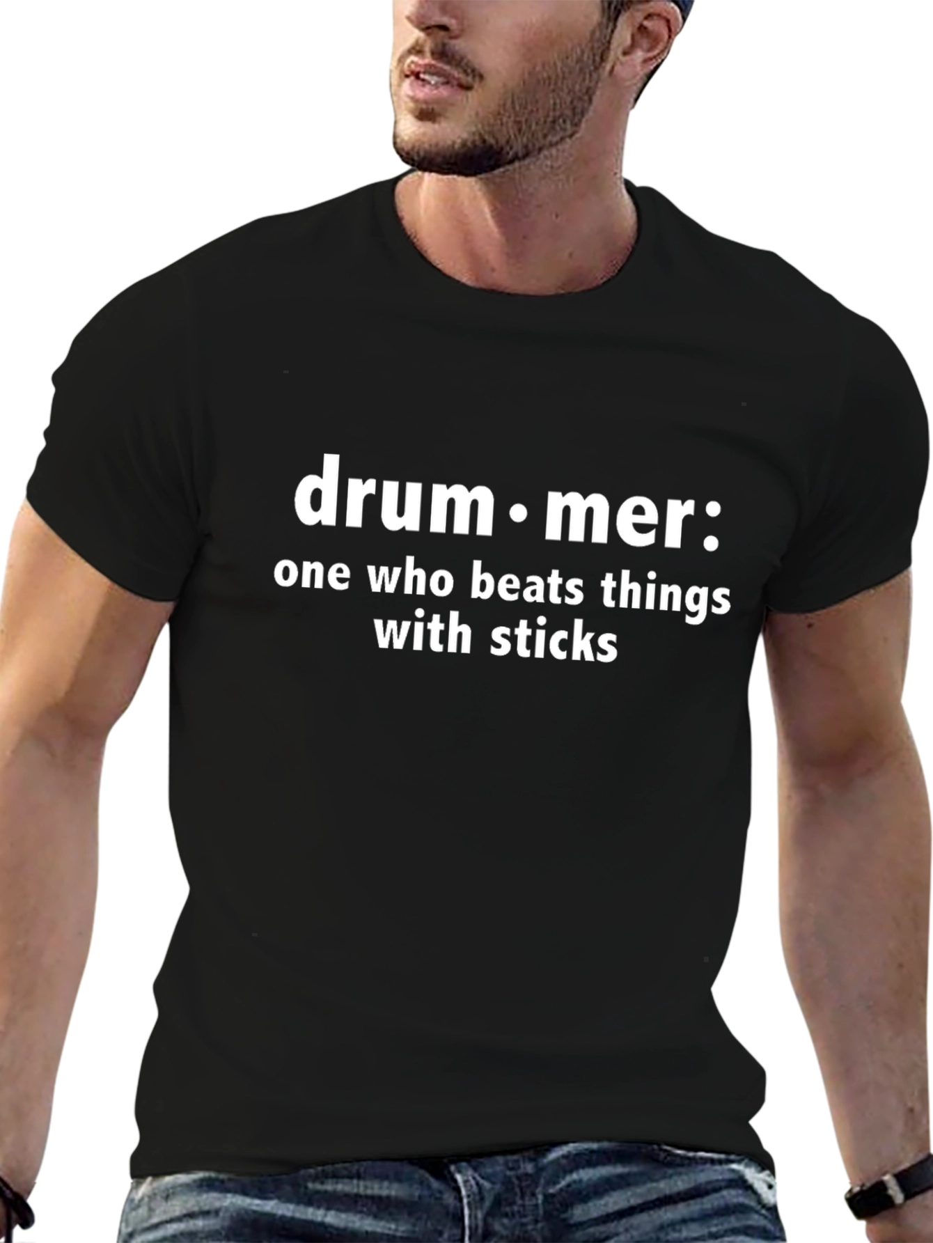 Drummer Definition Black T-Shirt - Music Lover Tee