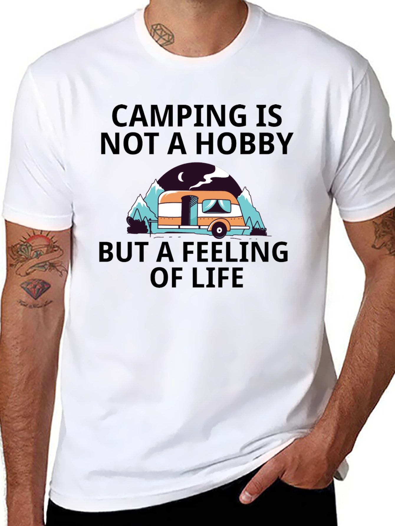 Camping is a Feeling of Life Graphic Tee