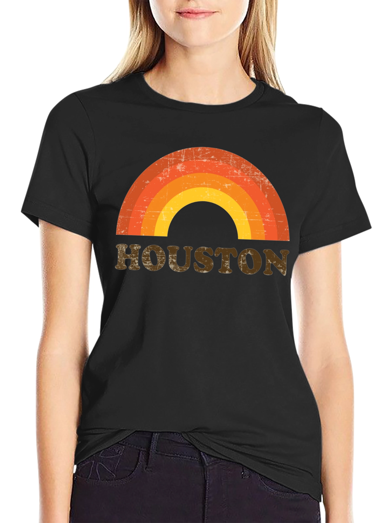 Retro Houston Rainbow T-Shirt