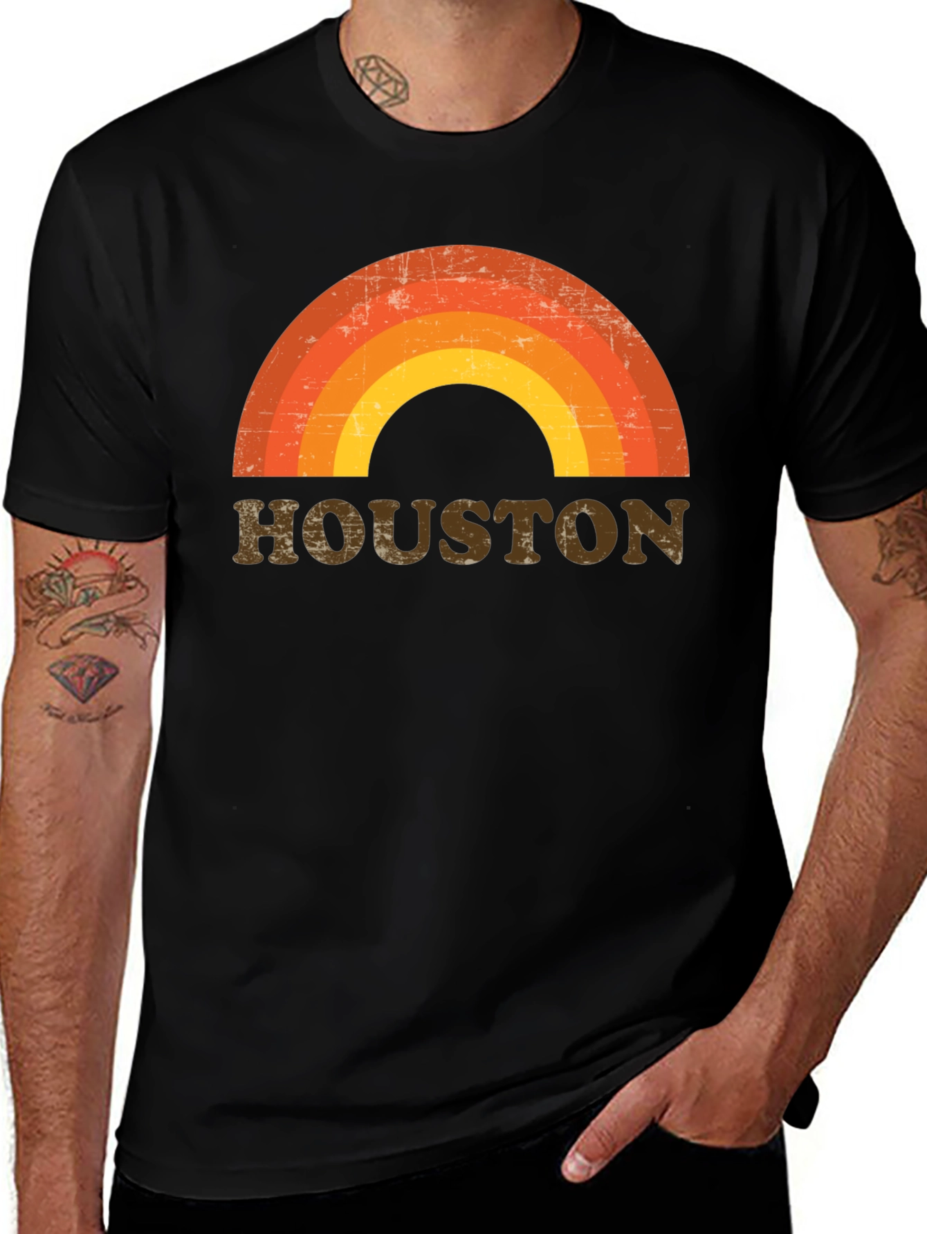 Retro Houston Rainbow T-Shirt