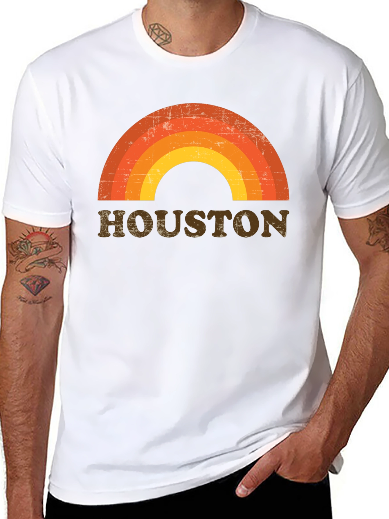Retro Houston Rainbow T-Shirt
