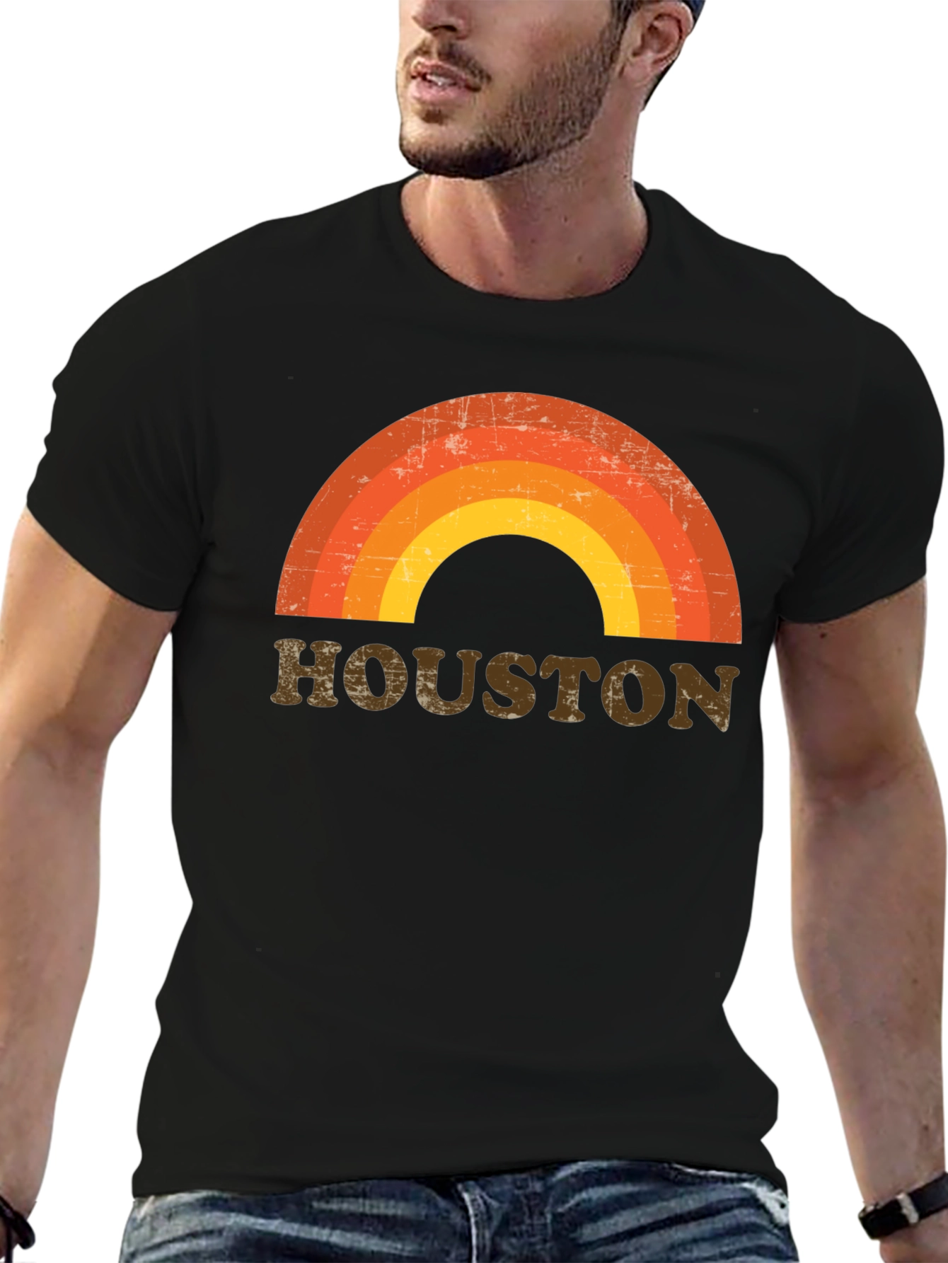 Retro Houston Rainbow T-Shirt