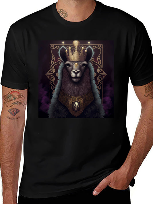 Royal Llama Graphic Tee - Unisex Black T-Shirt