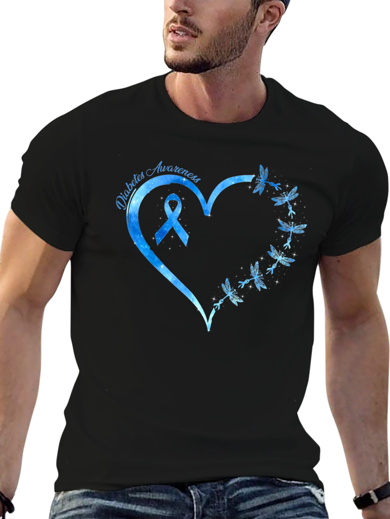 Diabetes Awareness Dragonfly Heart T-Shirt