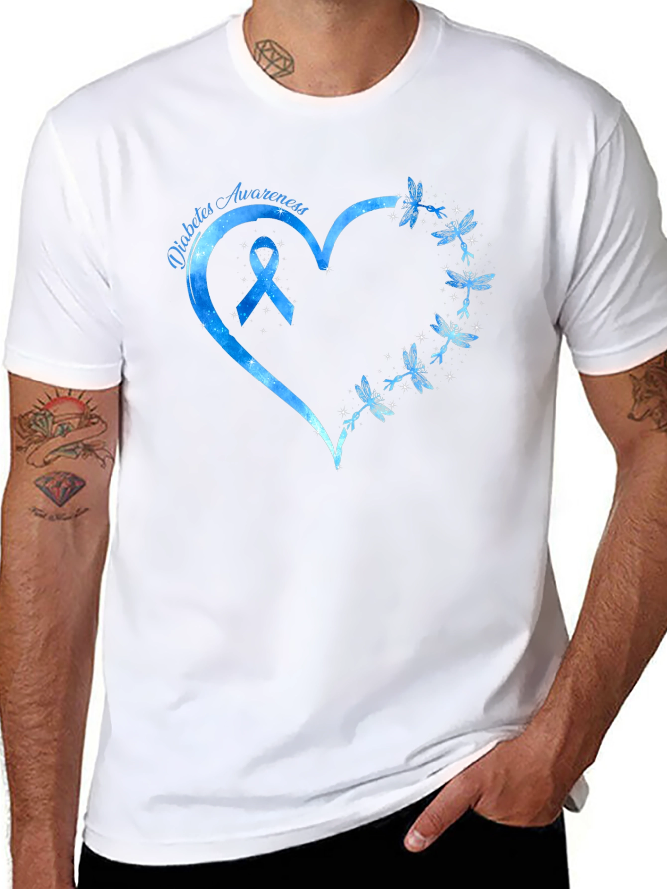 Diabetes Awareness Dragonfly Heart T-Shirt