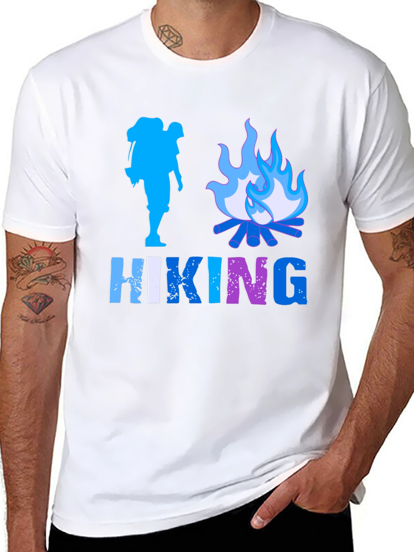 Hiking Adventure Graphic Tee - Black Cotton Shirt