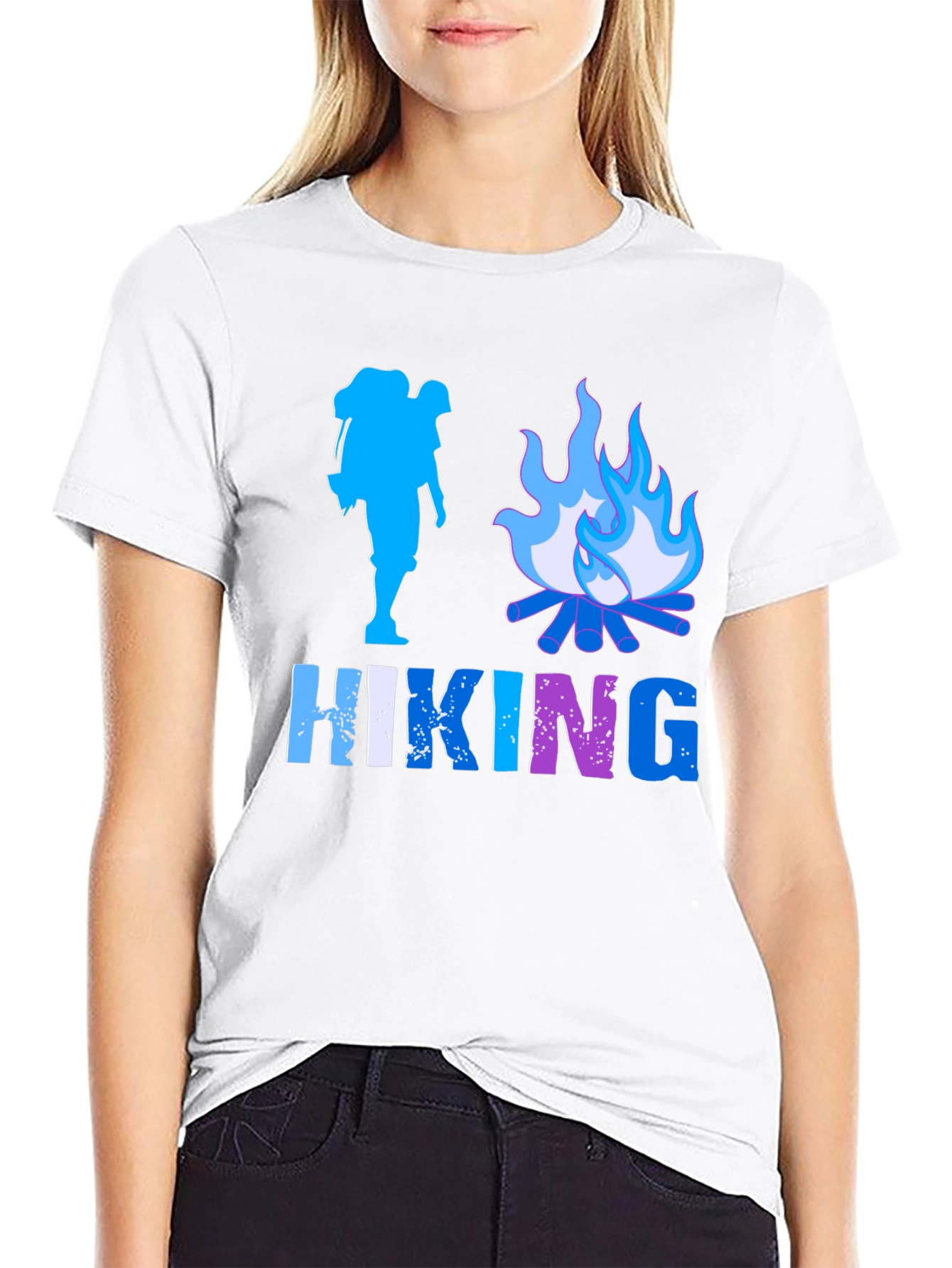 Hiking Adventure Graphic Tee - Black Cotton Shirt