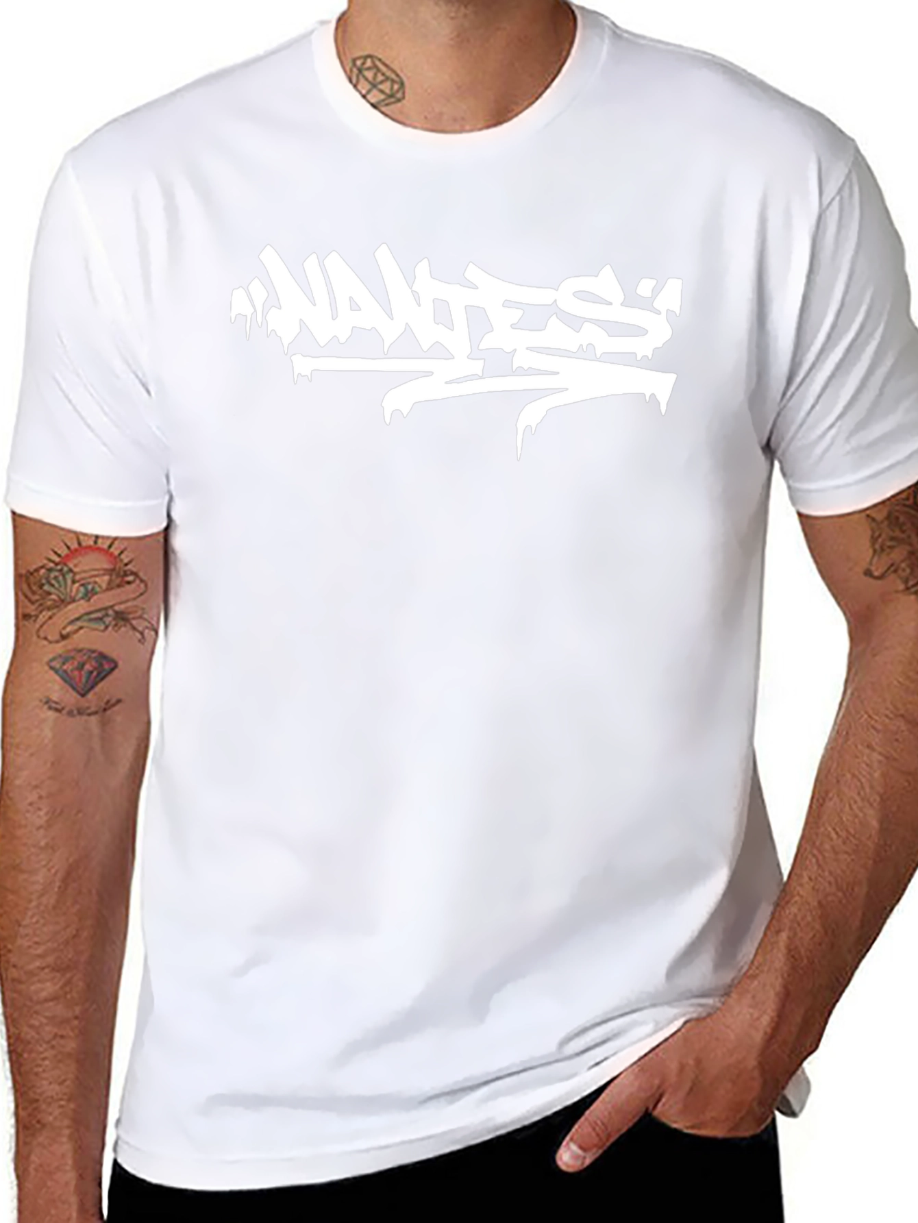 Cool Graphic Tee - Wanted Graffiti Style Print