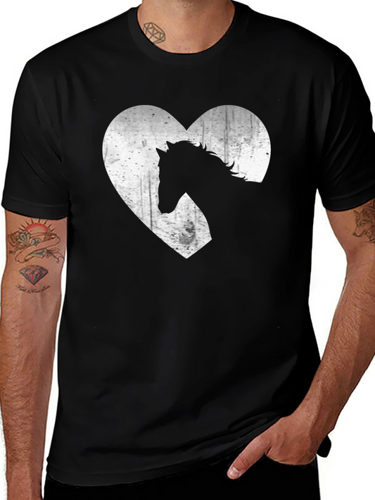 Horse Lover Tee - Heart Graphic Print