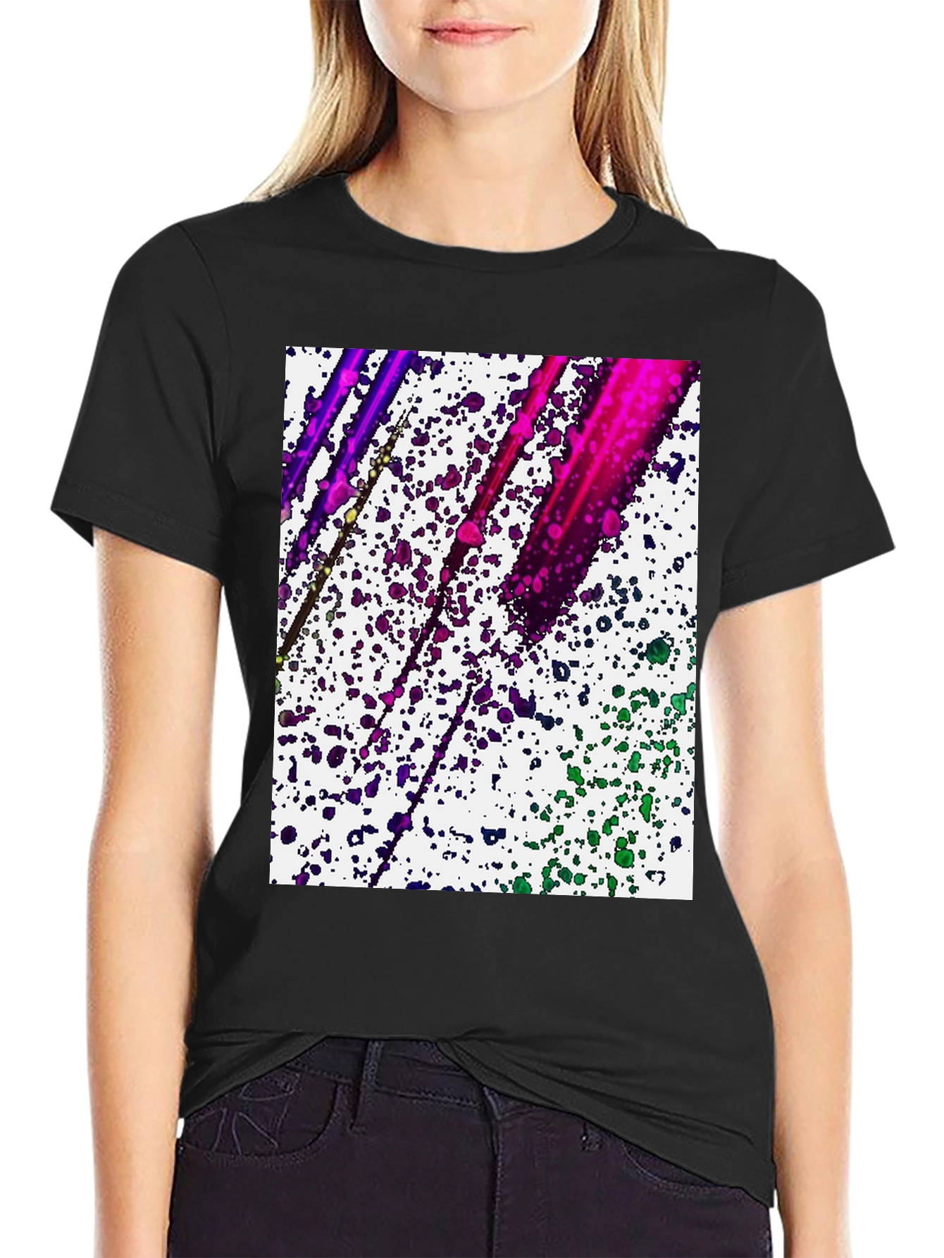 Abstract Paint Splatter Graphic Tee - Modern Art Shirt