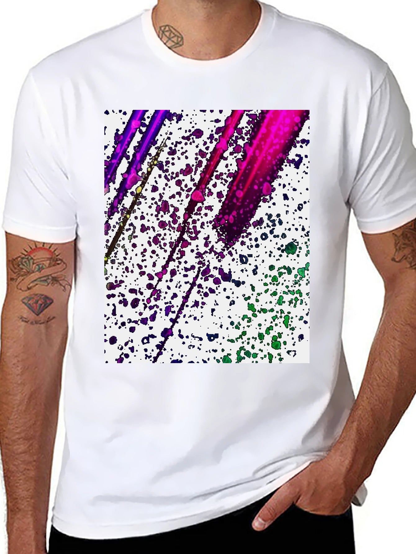 Abstract Paint Splatter Graphic Tee - Modern Art Shirt
