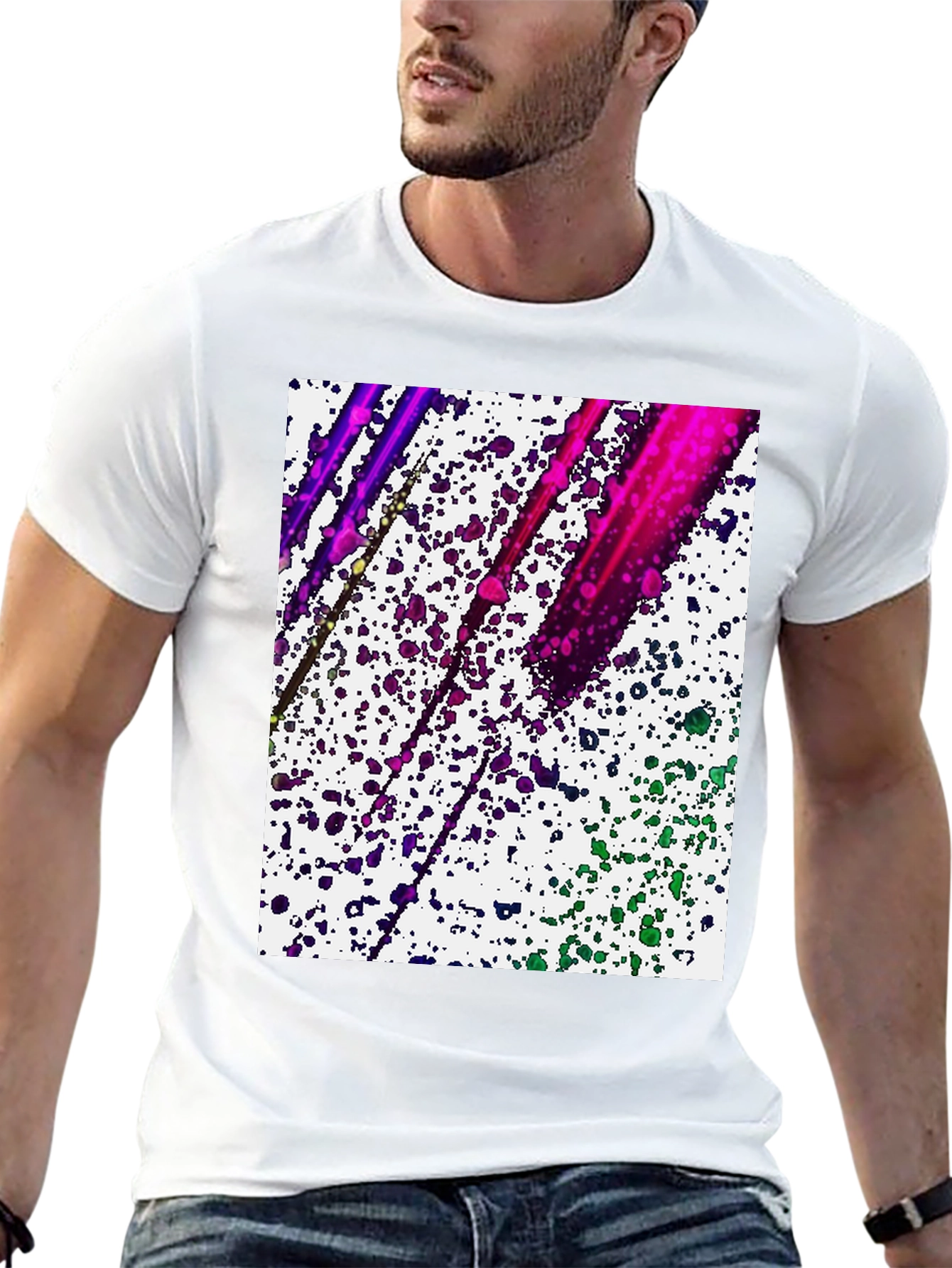 Abstract Paint Splatter Graphic Tee - Modern Art Shirt