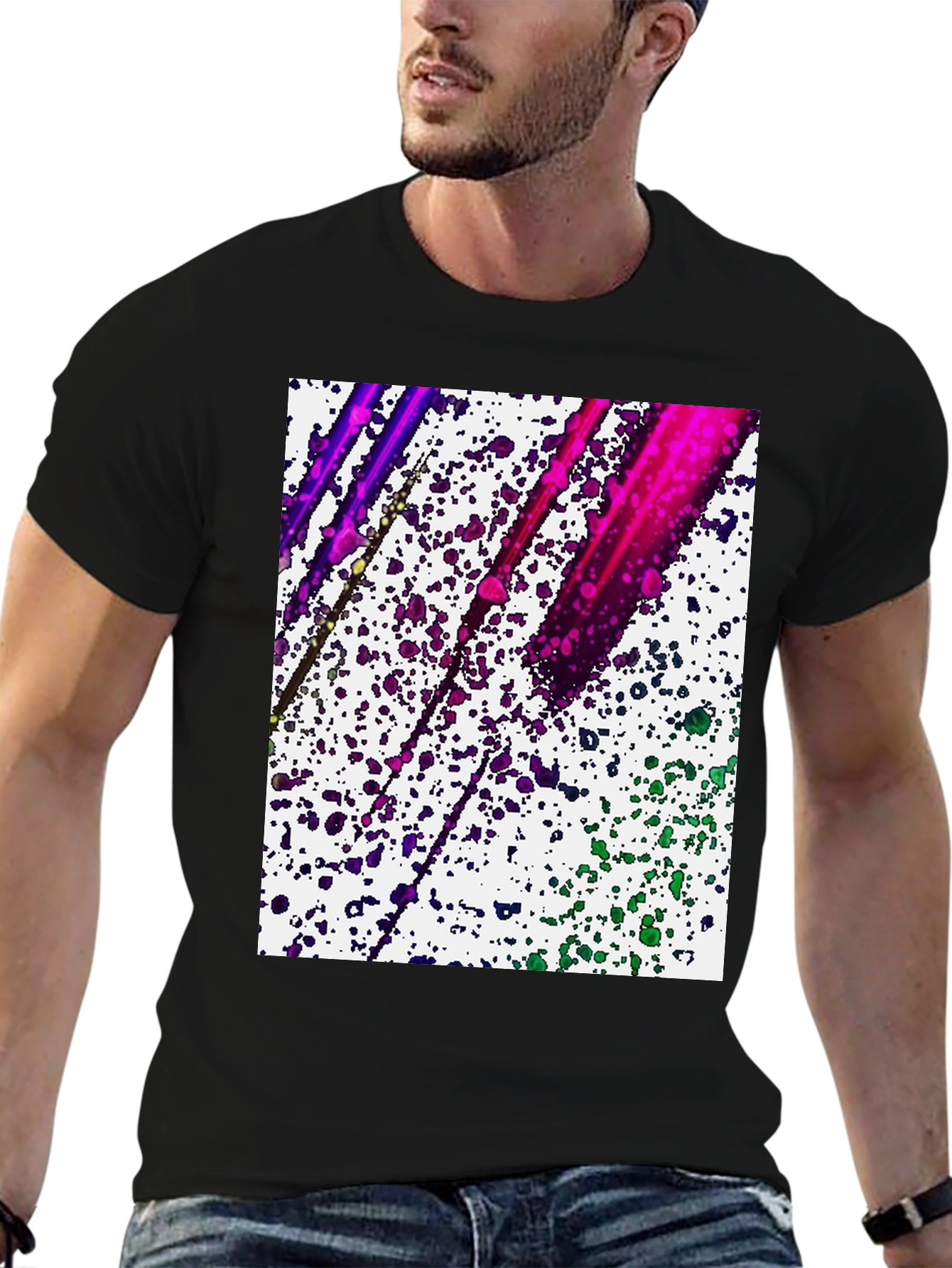 Abstract Paint Splatter Graphic Tee - Modern Art Shirt