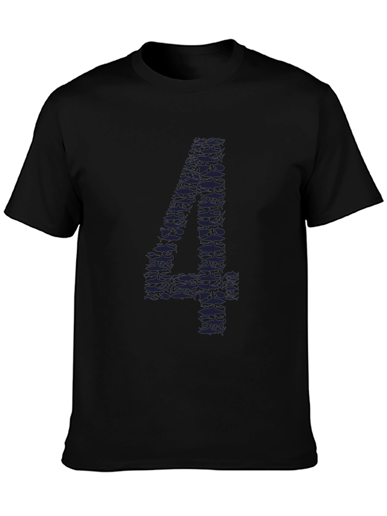 Shark Number 4 Black T-Shirt