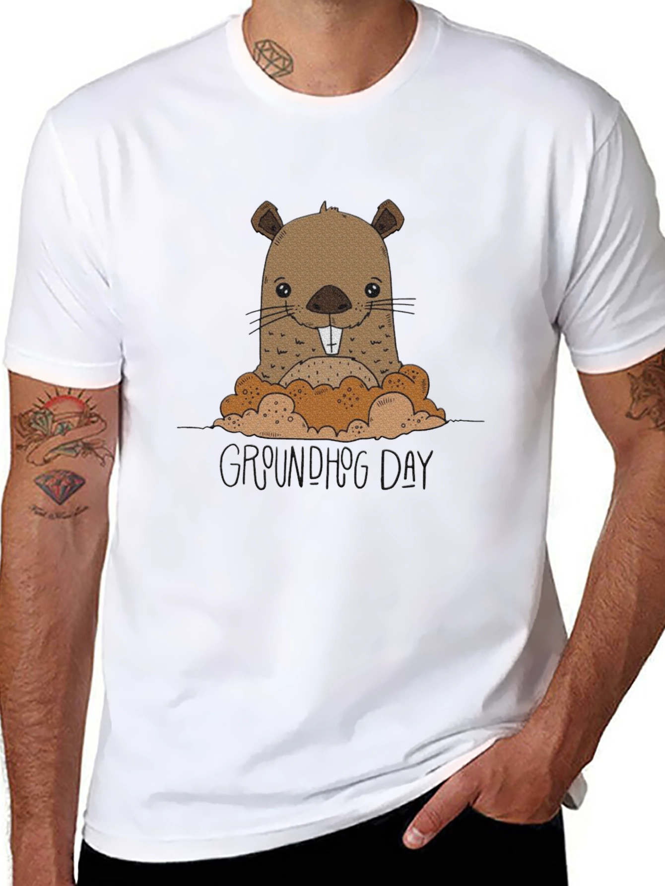 Groundhog Day T-Shirt: Cute Cartoon Design