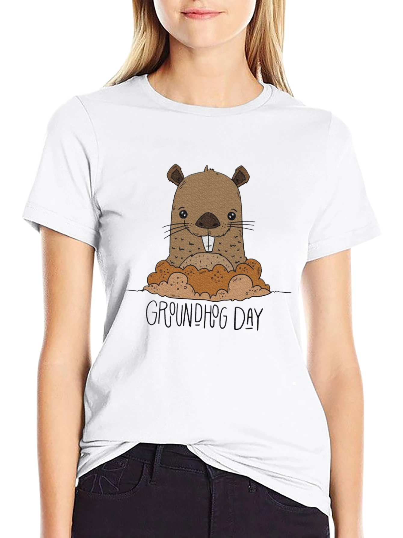 Groundhog Day T-Shirt: Cute Cartoon Design
