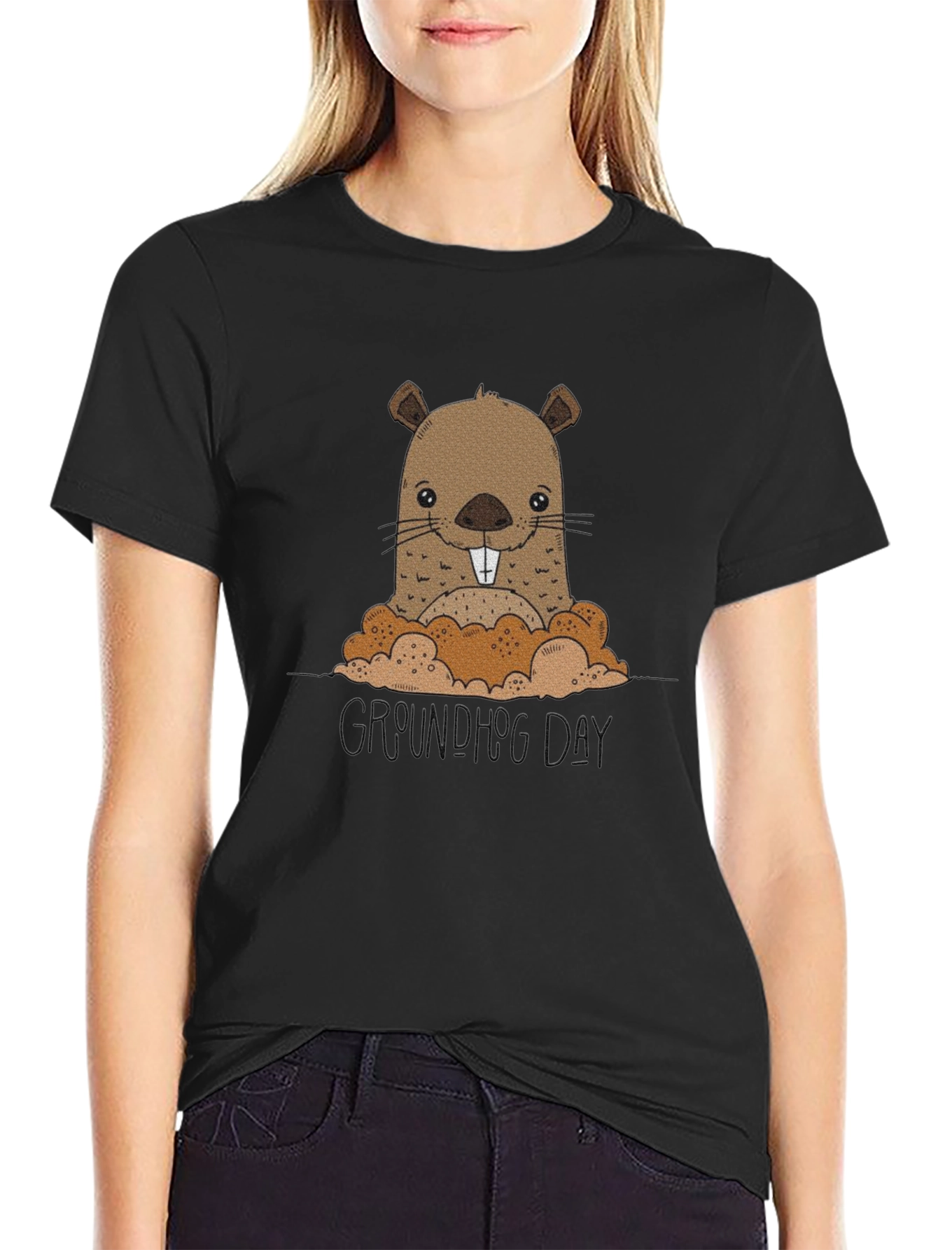 Groundhog Day T-Shirt: Cute Cartoon Design