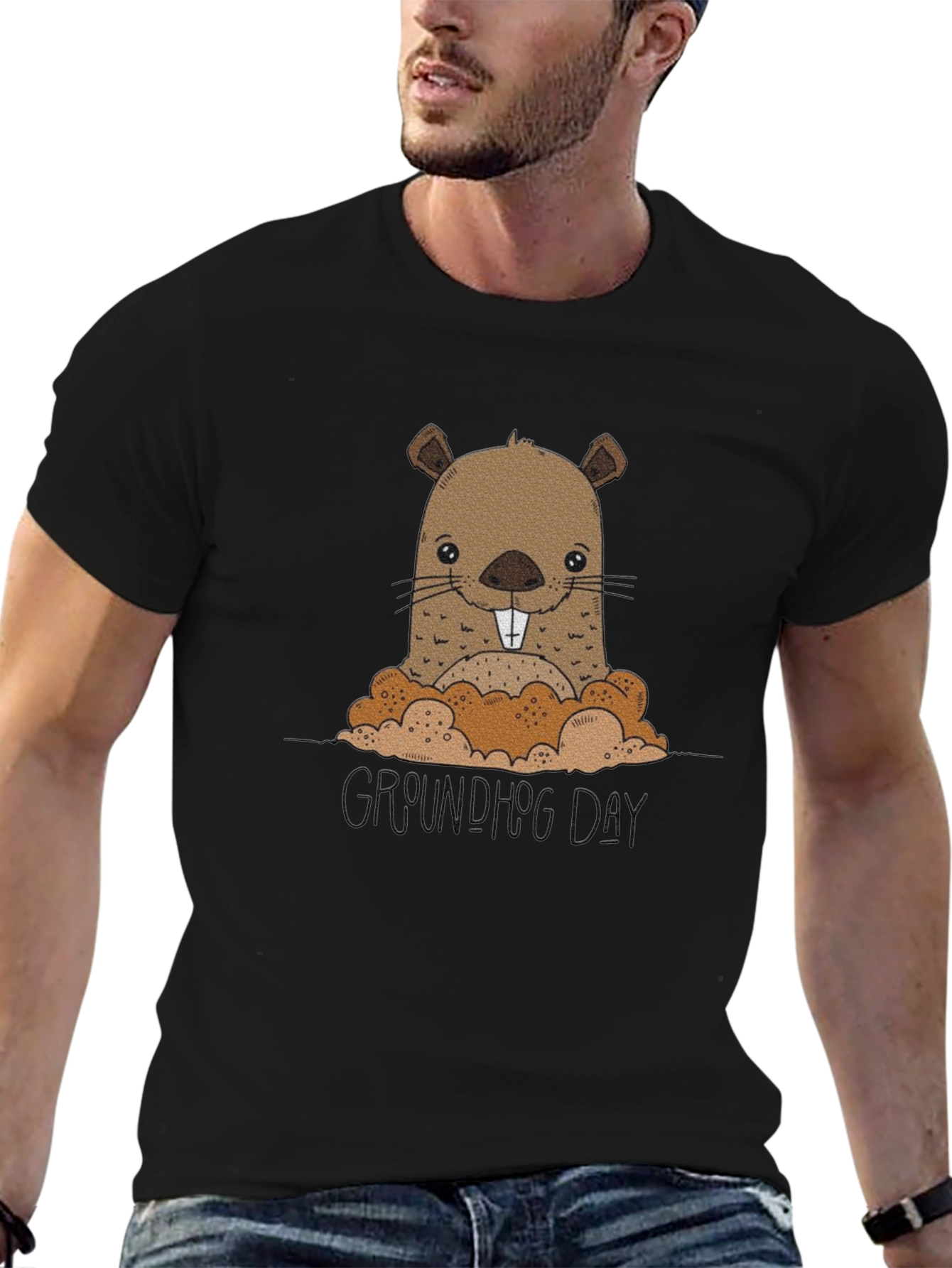 Groundhog Day T-Shirt: Cute Cartoon Design
