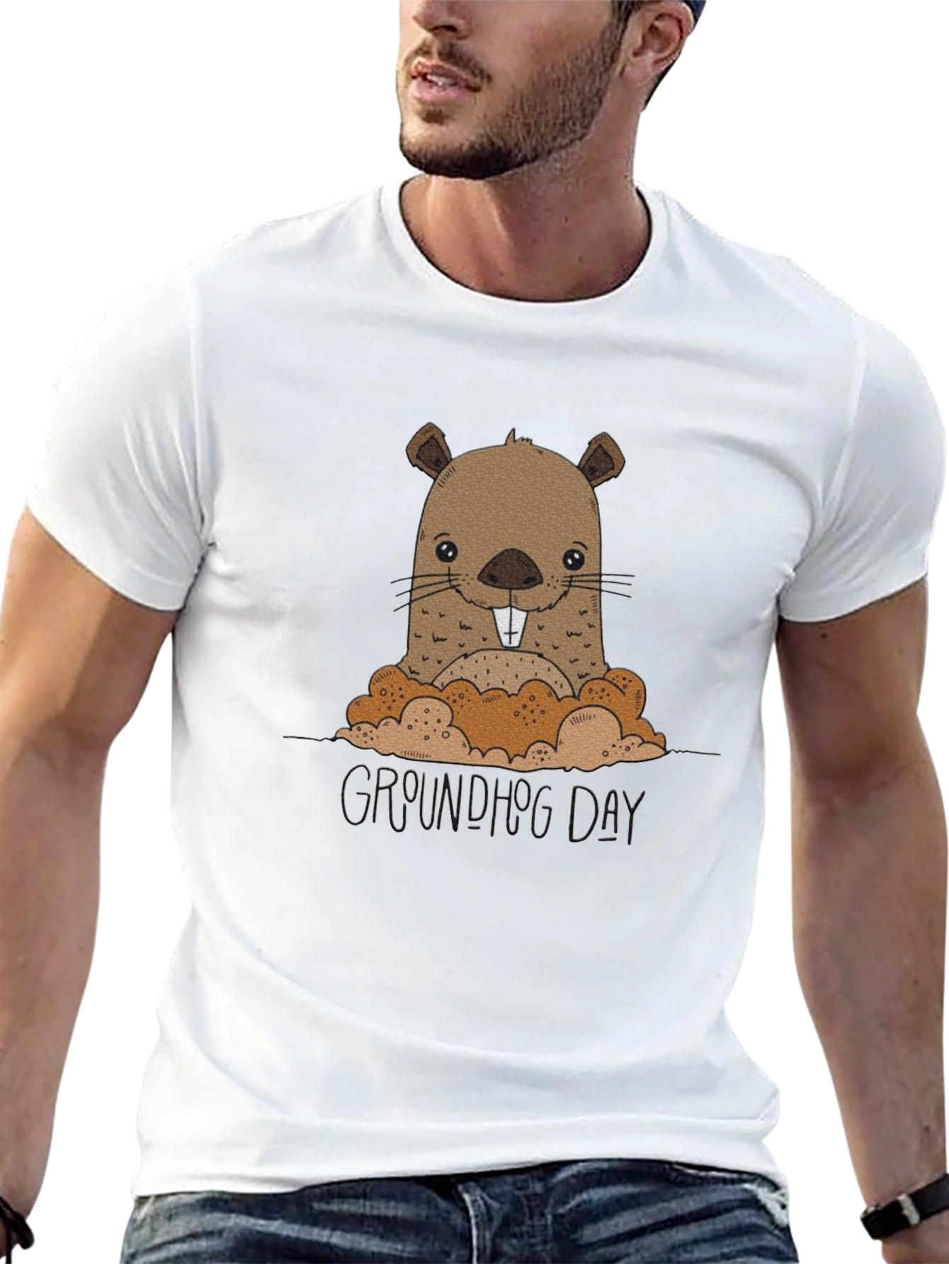 Groundhog Day T-Shirt: Cute Cartoon Design