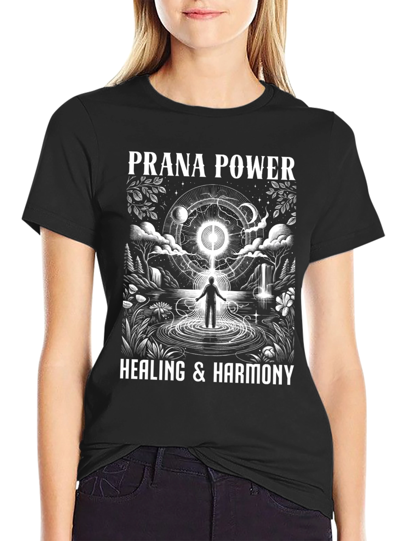 Prana Power Healing Harmony Black Graphic T-Shirt