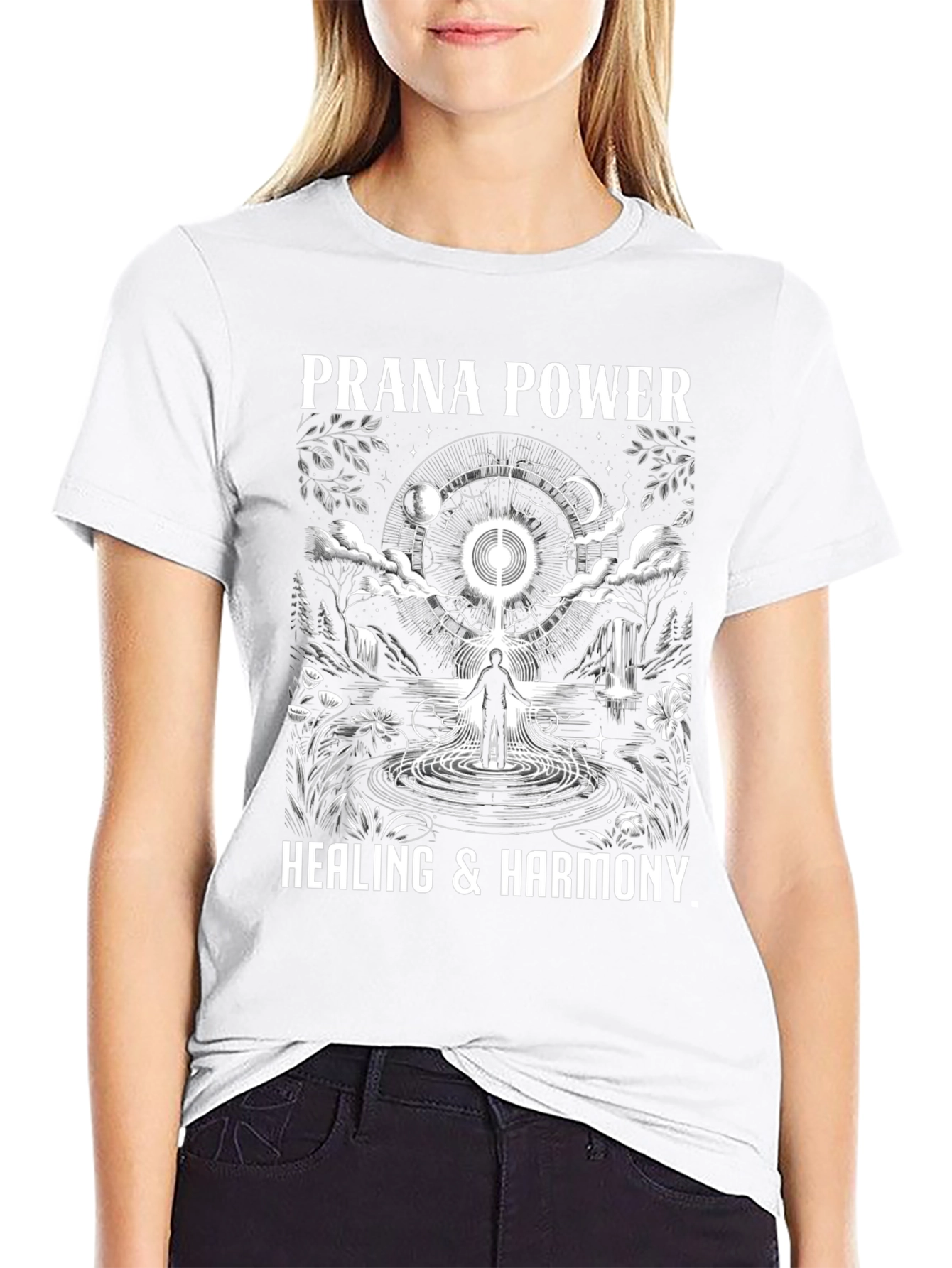Prana Power Healing Harmony Black Graphic T-Shirt