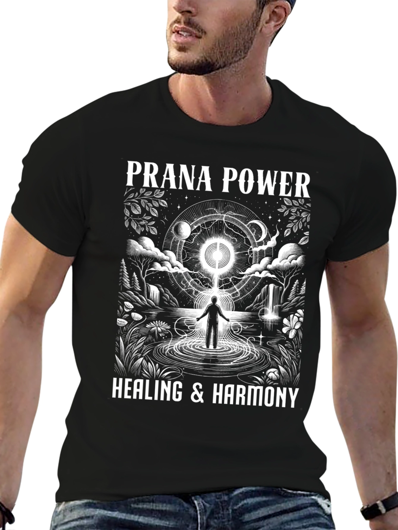 Prana Power Healing Harmony Black Graphic T-Shirt