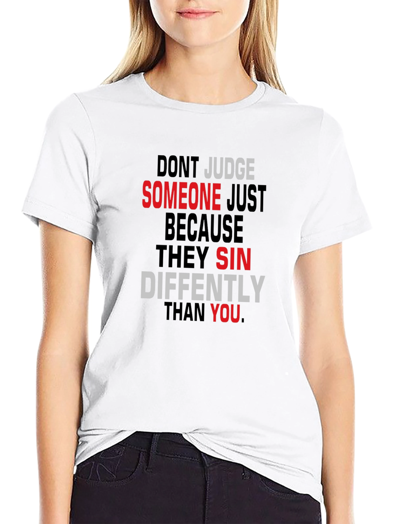 Dont Judge Black Graphic Tee