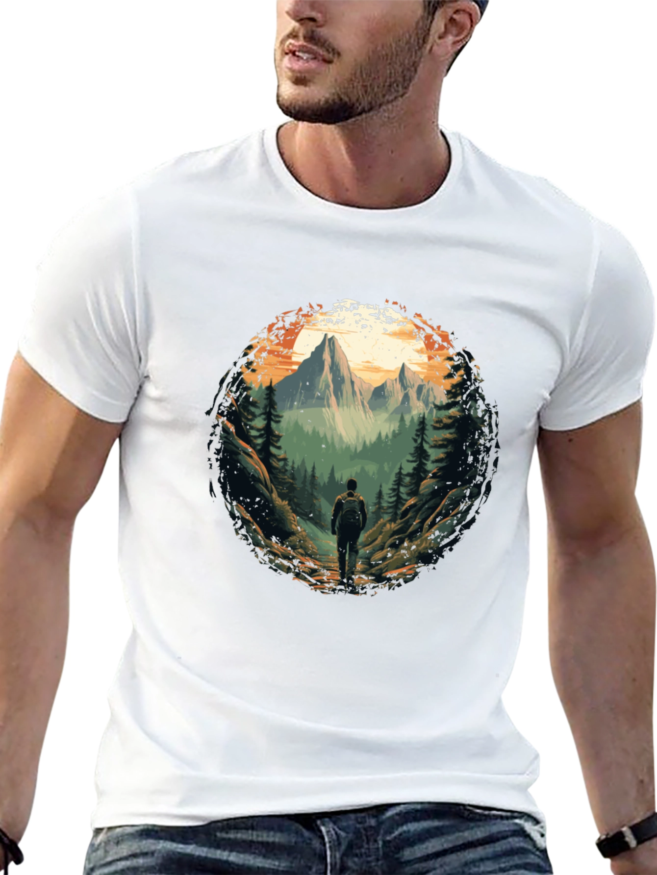 Mountain Hiking T-Shirt - Nature Adventure Tee
