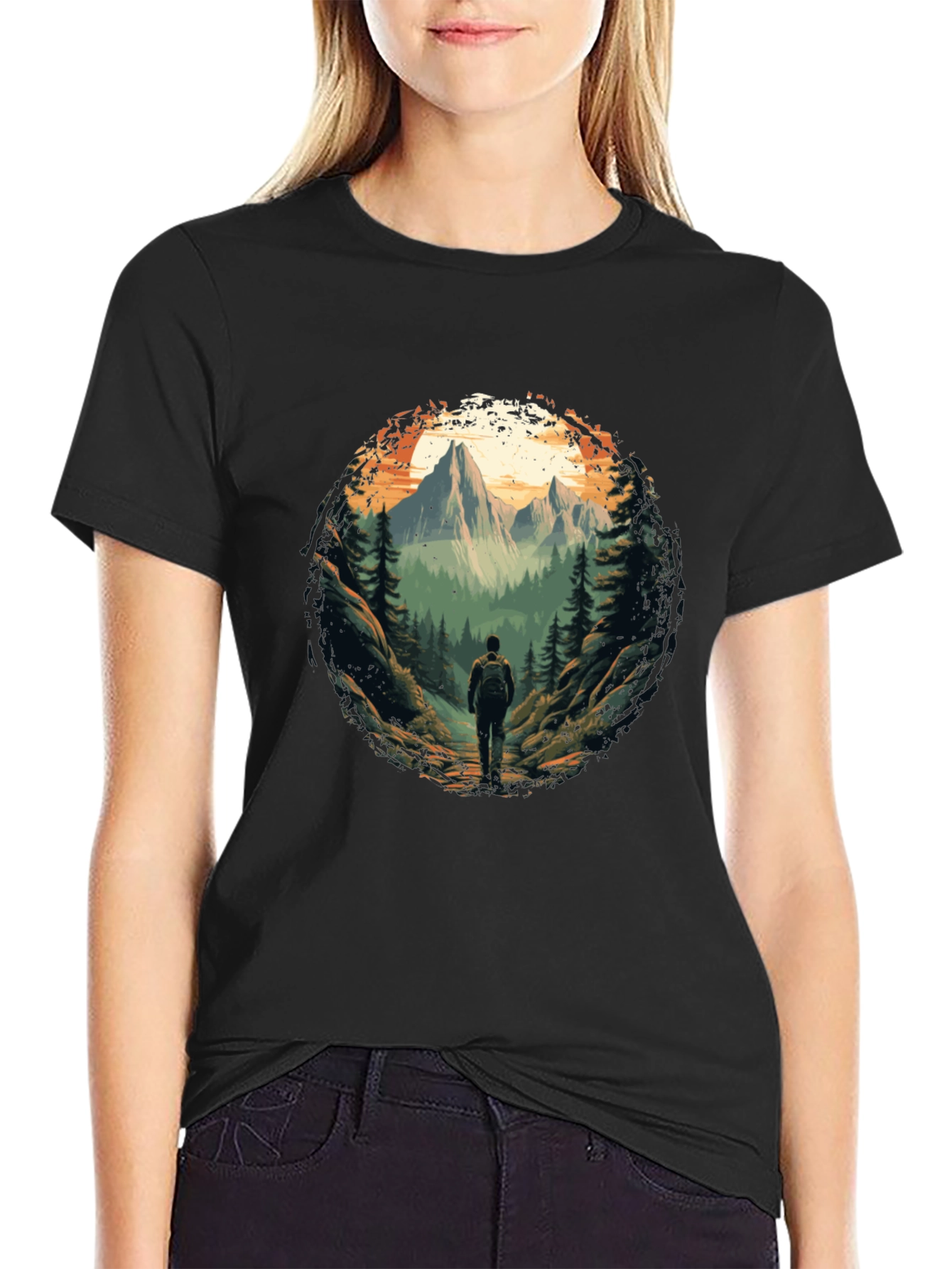 Mountain Hiking T-Shirt - Nature Adventure Tee