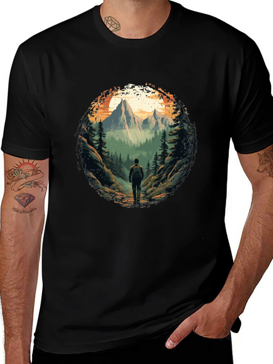 Mountain Hiking T-Shirt - Nature Adventure Tee