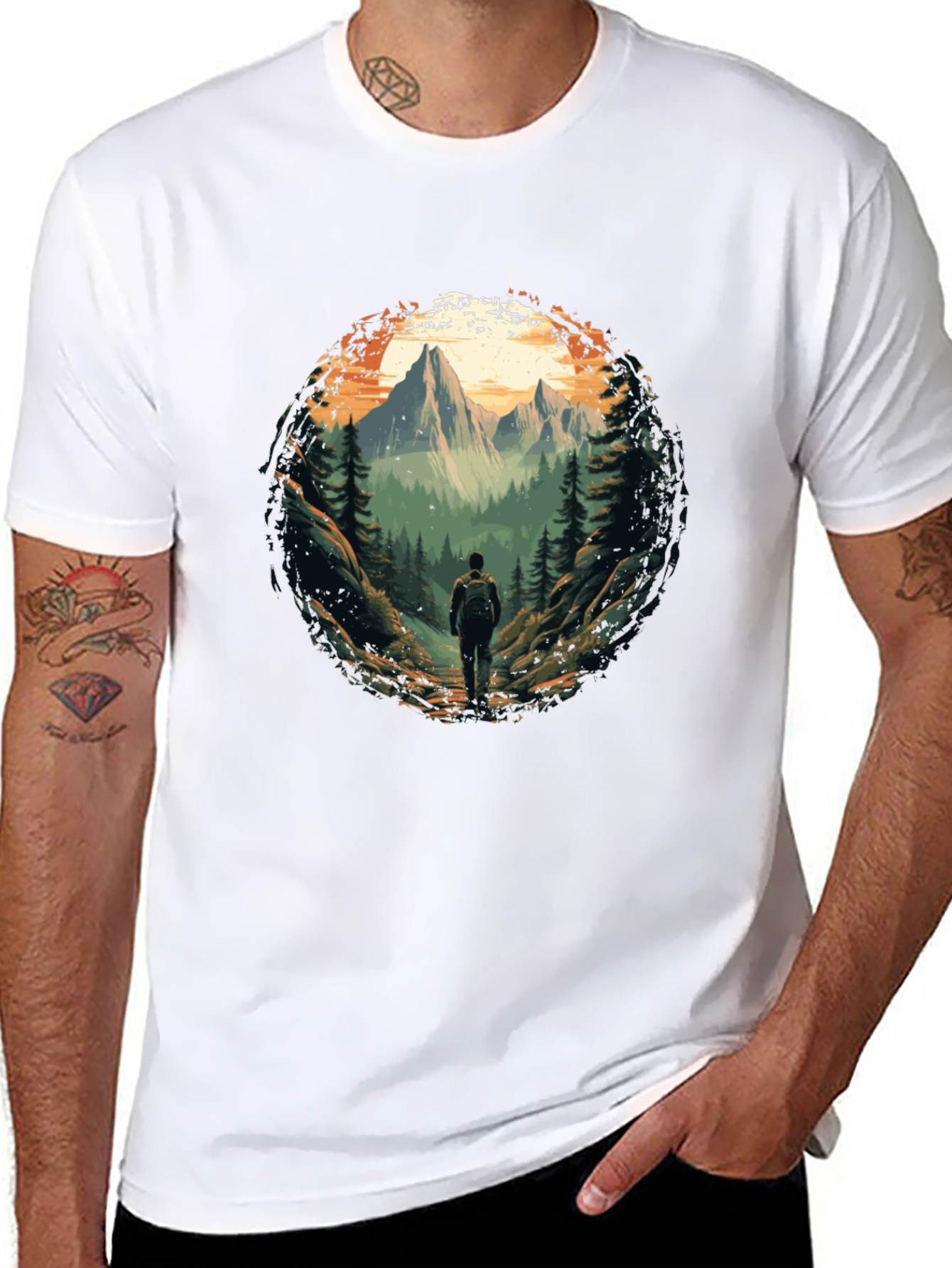 Mountain Hiking T-Shirt - Nature Adventure Tee
