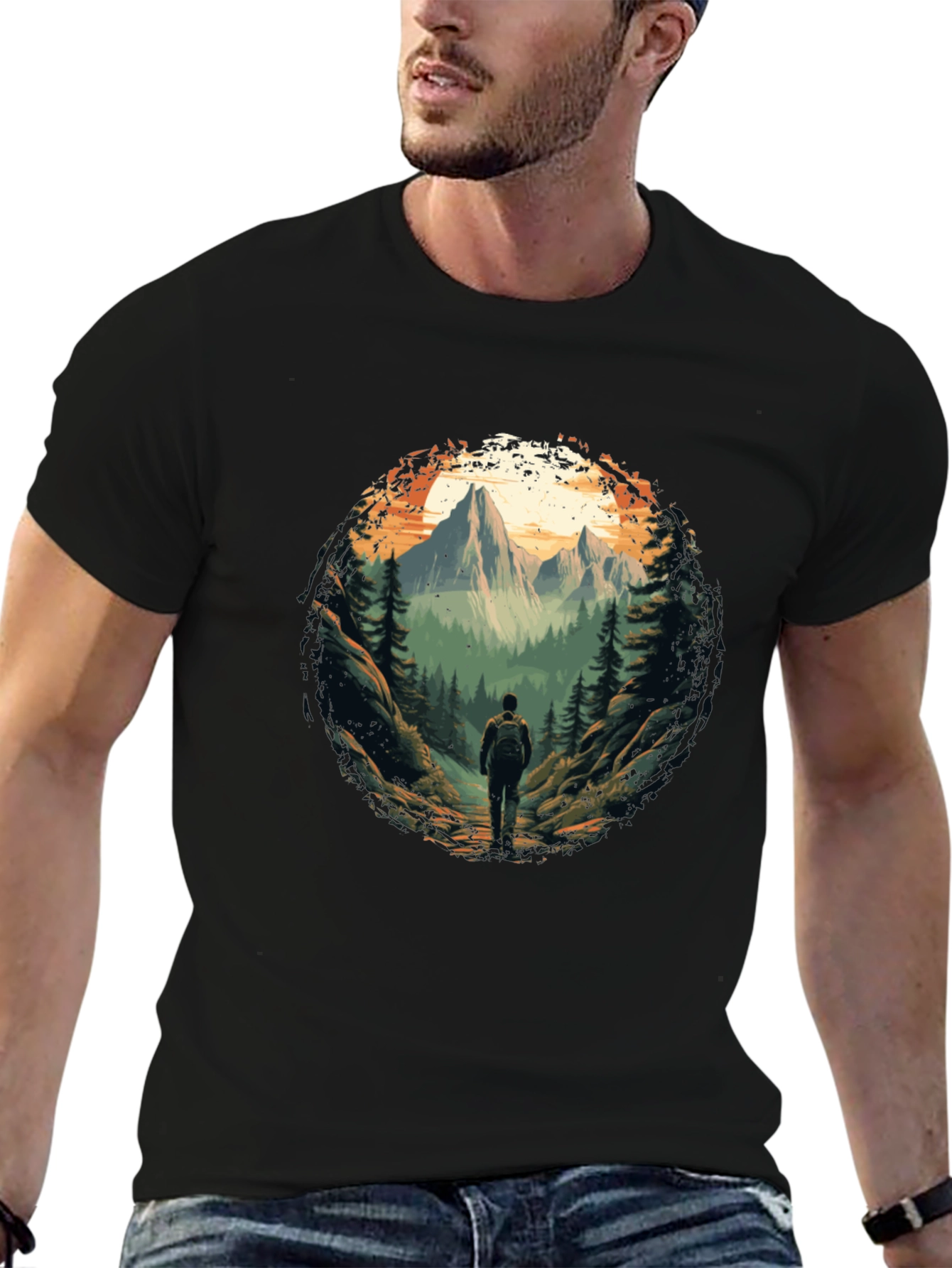 Mountain Hiking T-Shirt - Nature Adventure Tee