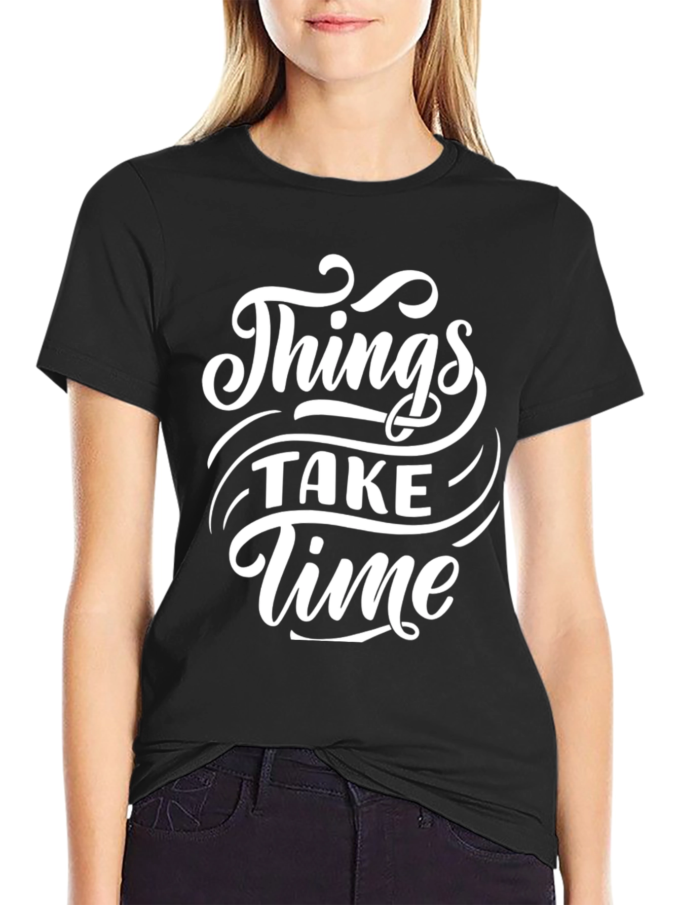Things Take Time Graphic Black T-Shirt