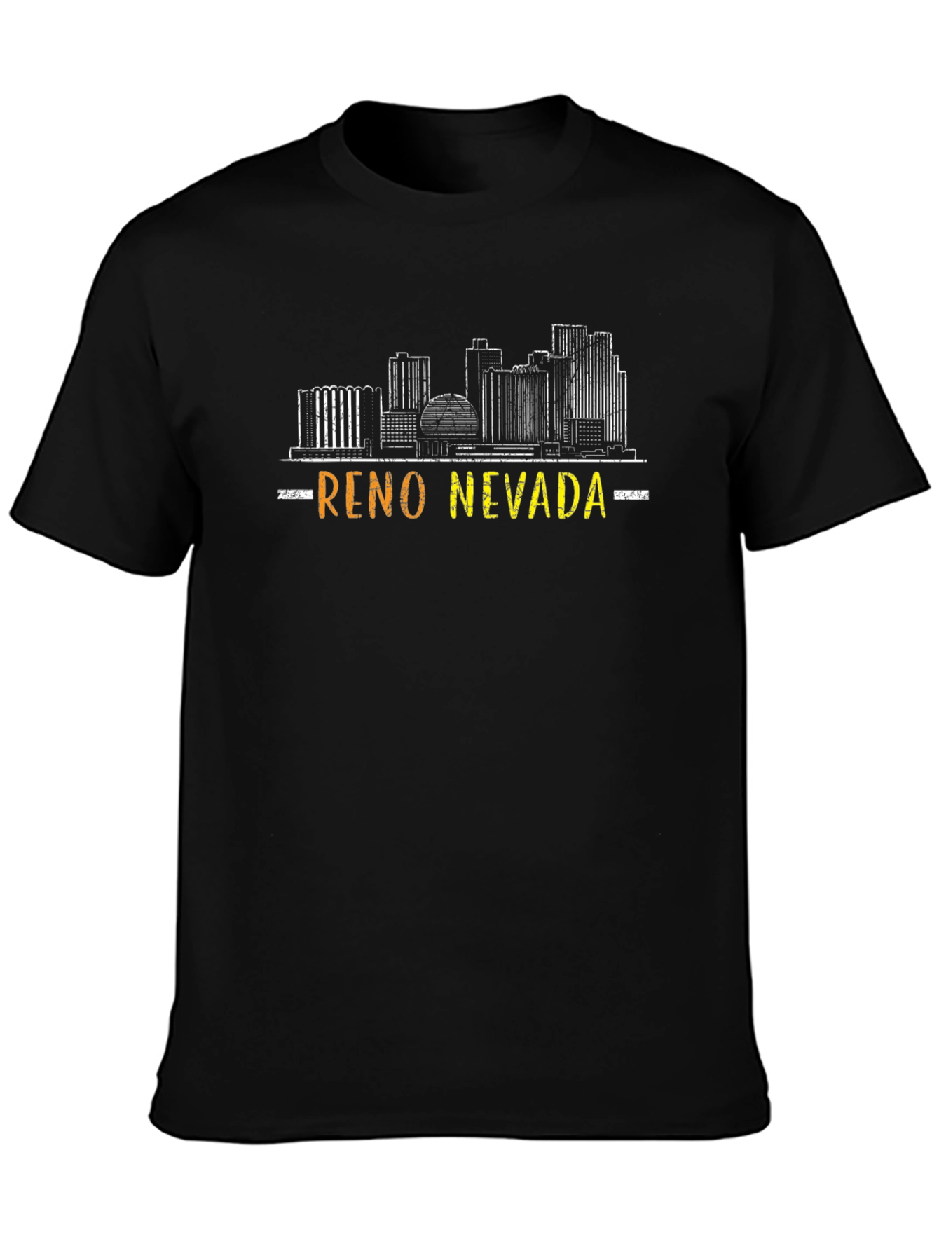 Reno Nevada Skyline Graphic T-Shirt - Black