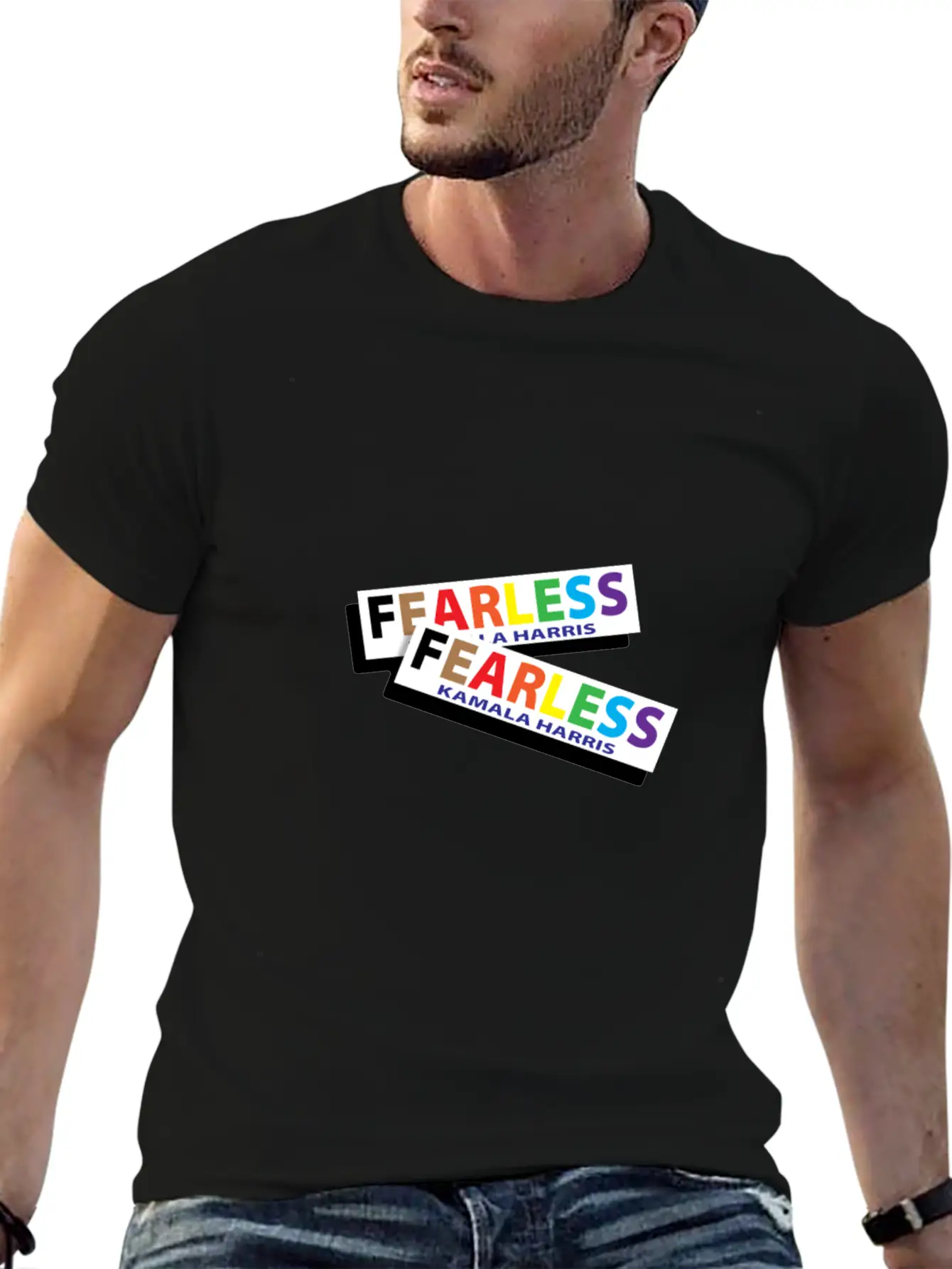 KAMALA HARRIS FEARLESS BUMPER STICKER For Christma Unisex Short Sleeve Soft Cotton T-Shirt – Casual Everyday Wear