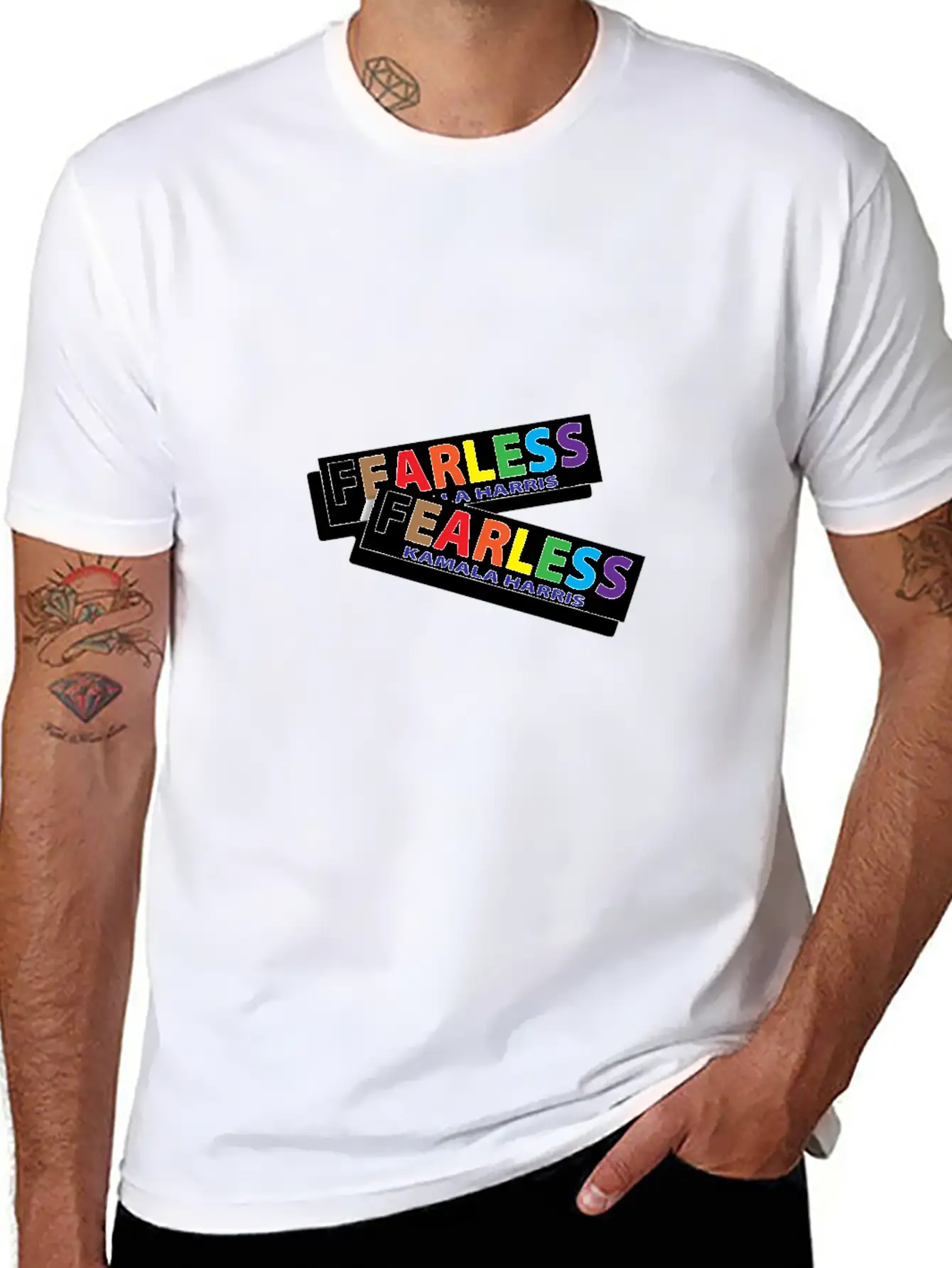 KAMALA HARRIS FEARLESS BUMPER STICKER For Christma Unisex Short Sleeve Soft Cotton T-Shirt – Casual Everyday Wear