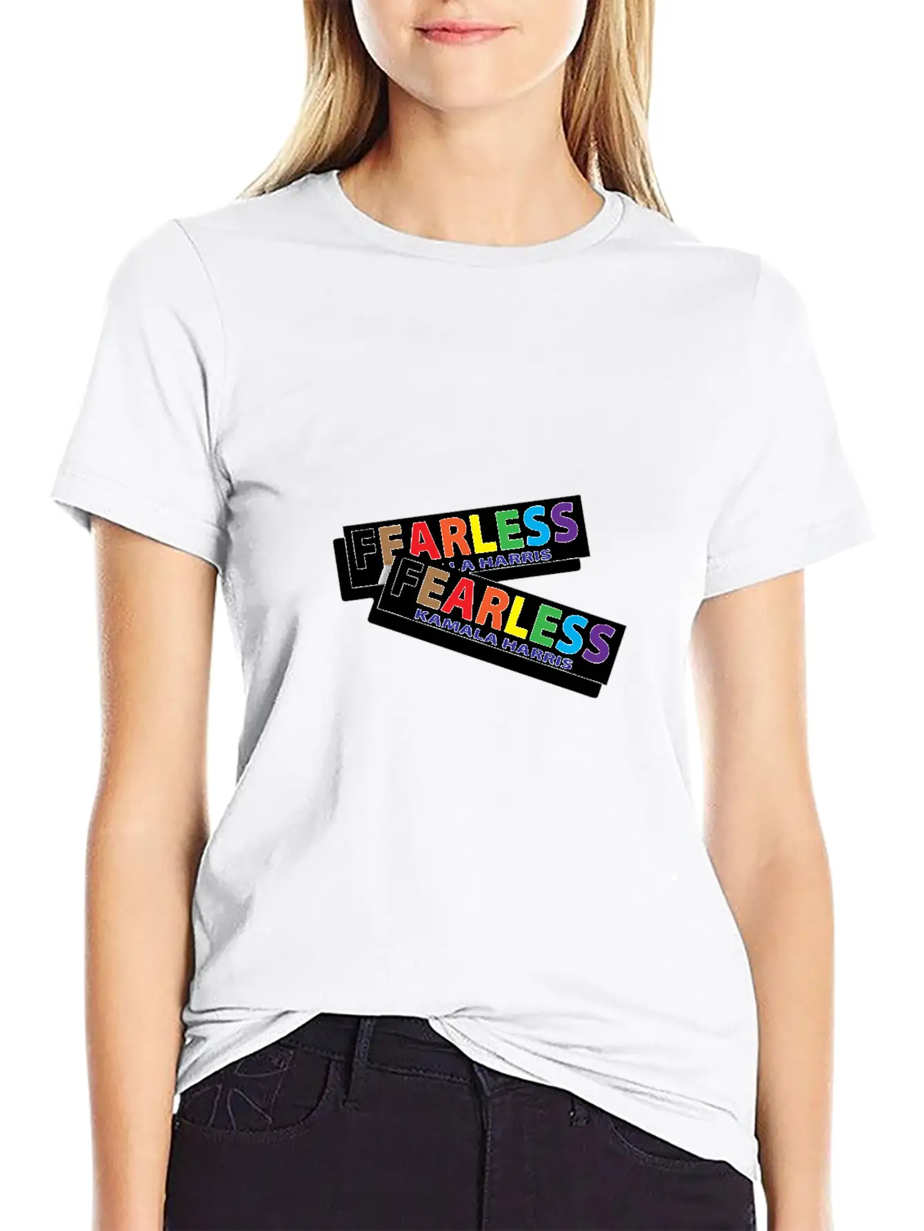 KAMALA HARRIS FEARLESS BUMPER STICKER For Christma Unisex Short Sleeve Soft Cotton T-Shirt – Casual Everyday Wear