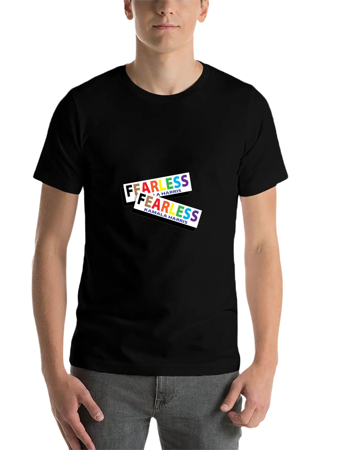 KAMALA HARRIS FEARLESS BUMPER STICKER For Christma Unisex Short Sleeve Soft Cotton T-Shirt – Casual Everyday Wear