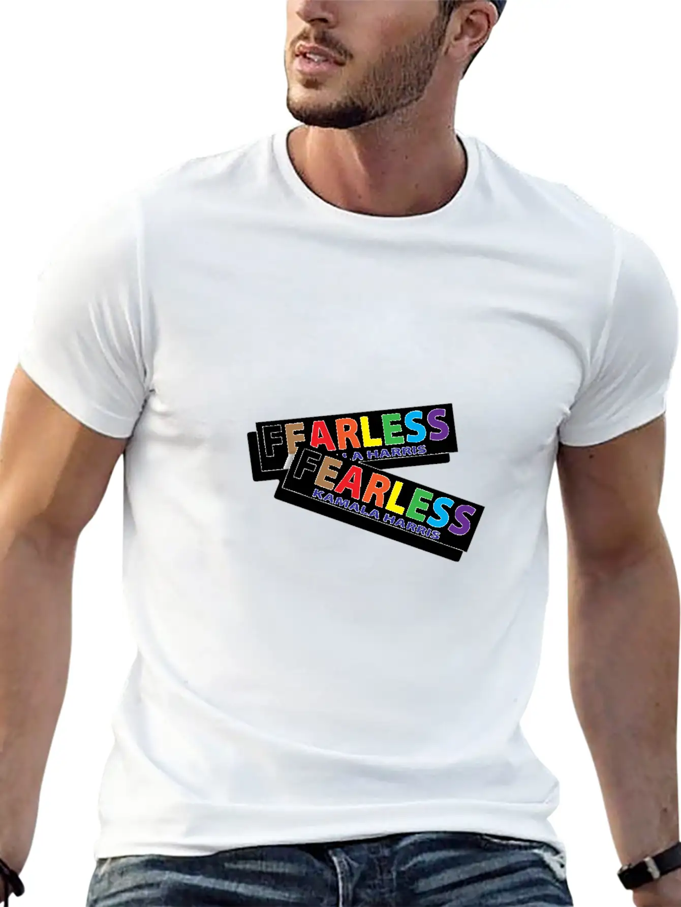 KAMALA HARRIS FEARLESS BUMPER STICKER For Christma Unisex Short Sleeve Soft Cotton T-Shirt – Casual Everyday Wear