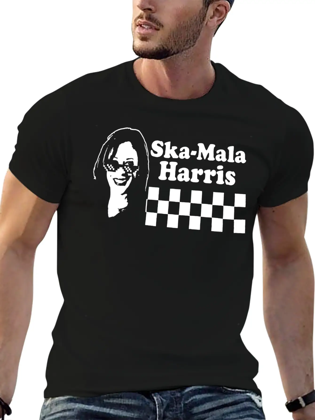 Kamala Harris Ska Mala Harris Checkerboard Shirt Stylish Everyday T-Shirt – Unisex Basic Cotton Tee