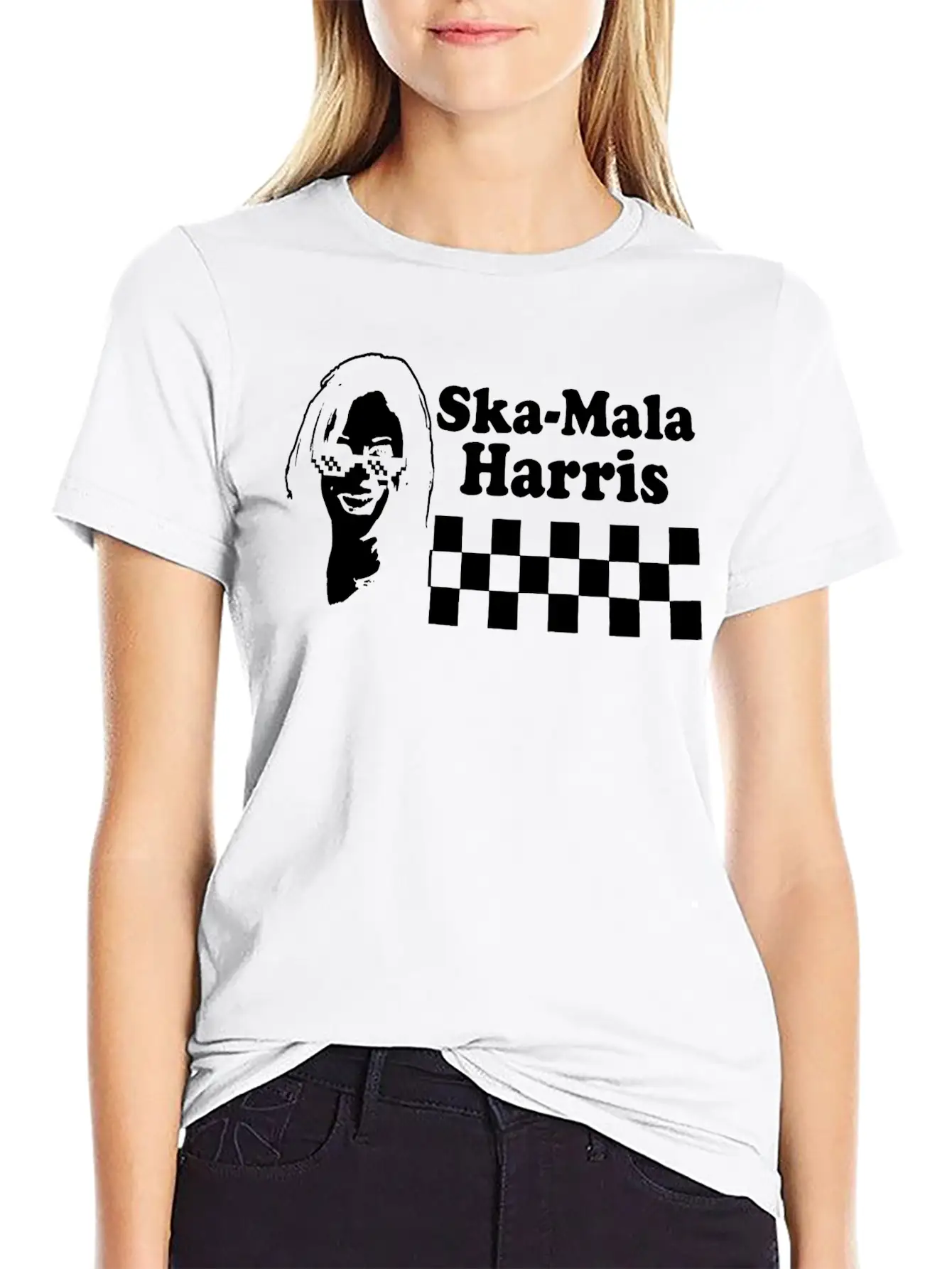 Kamala Harris Ska Mala Harris Checkerboard Shirt Stylish Everyday T-Shirt – Unisex Basic Cotton Tee