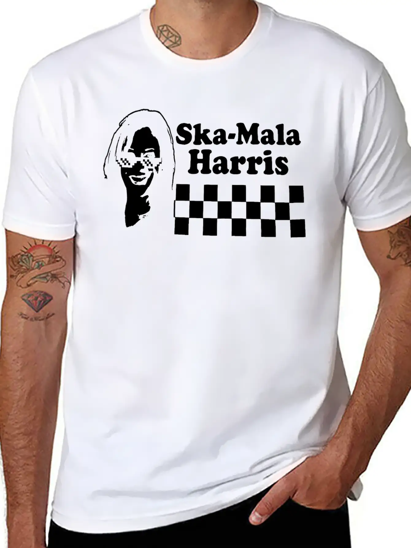 Kamala Harris Ska Mala Harris Checkerboard Shirt Stylish Everyday T-Shirt – Unisex Basic Cotton Tee