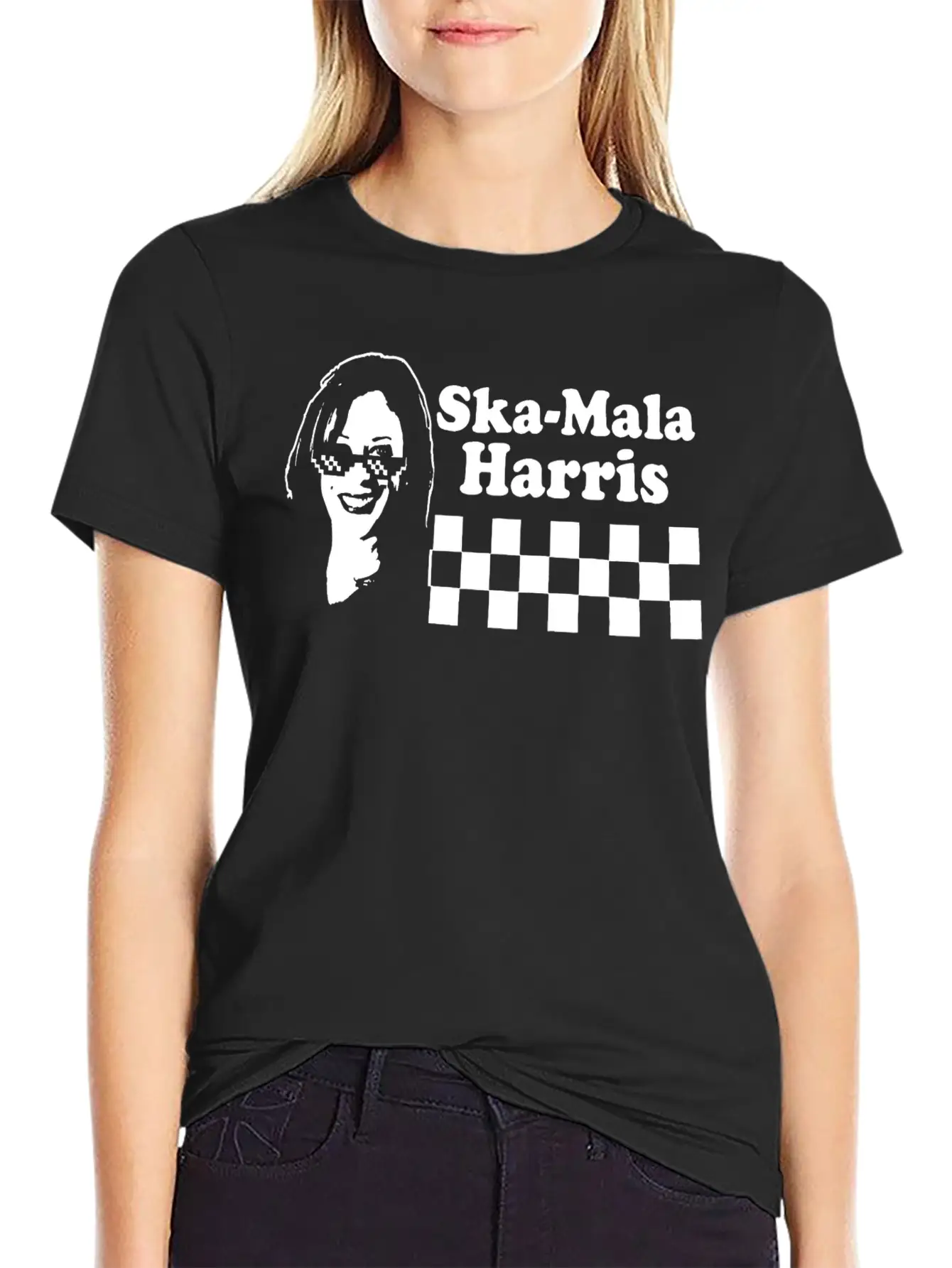 Kamala Harris Ska Mala Harris Checkerboard Shirt Stylish Everyday T-Shirt – Unisex Basic Cotton Tee