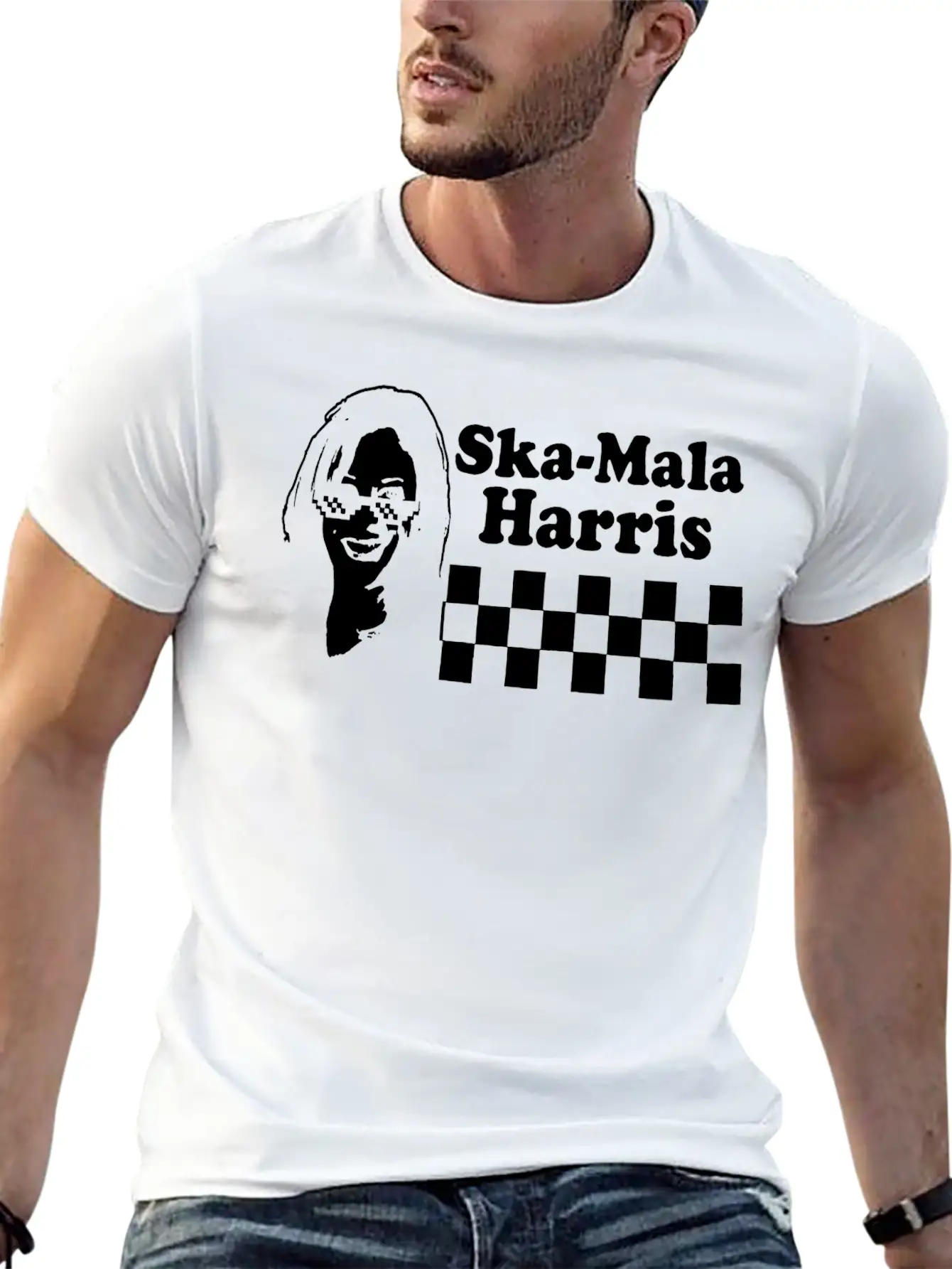 Kamala Harris Ska Mala Harris Checkerboard Shirt Stylish Everyday T-Shirt – Unisex Basic Cotton Tee