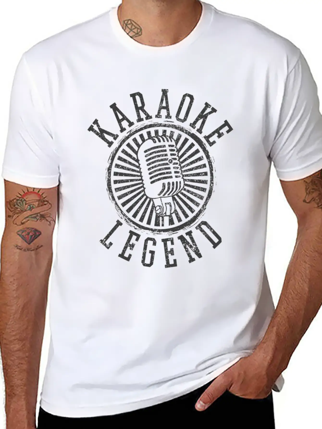 Karaoke Legendsinging Microphone Party Singer Birt Unisex Short Sleeve Soft Cotton T-Shirt – Casual Everyday Wear