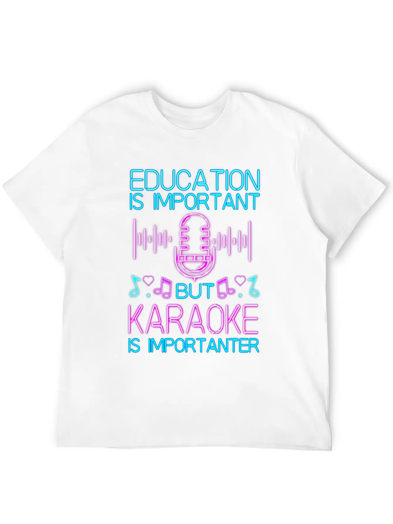 Karaoke Singer 80s Retro Education Stylish Everyday T-Shirt – Unisex Basic Cotton Tee
