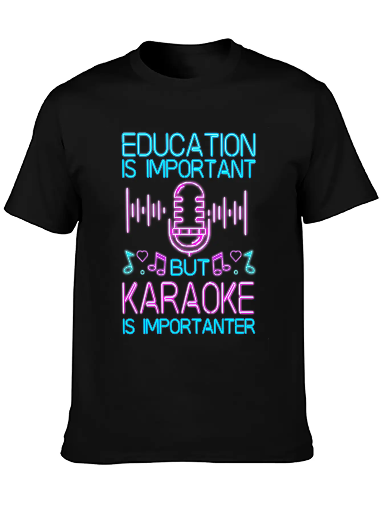 Karaoke Singer 80s Retro Education Stylish Everyday T-Shirt – Unisex Basic Cotton Tee