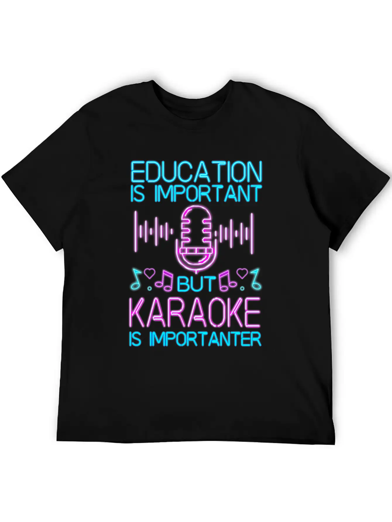 Karaoke Singer 80s Retro Education Stylish Everyday T-Shirt – Unisex Basic Cotton Tee